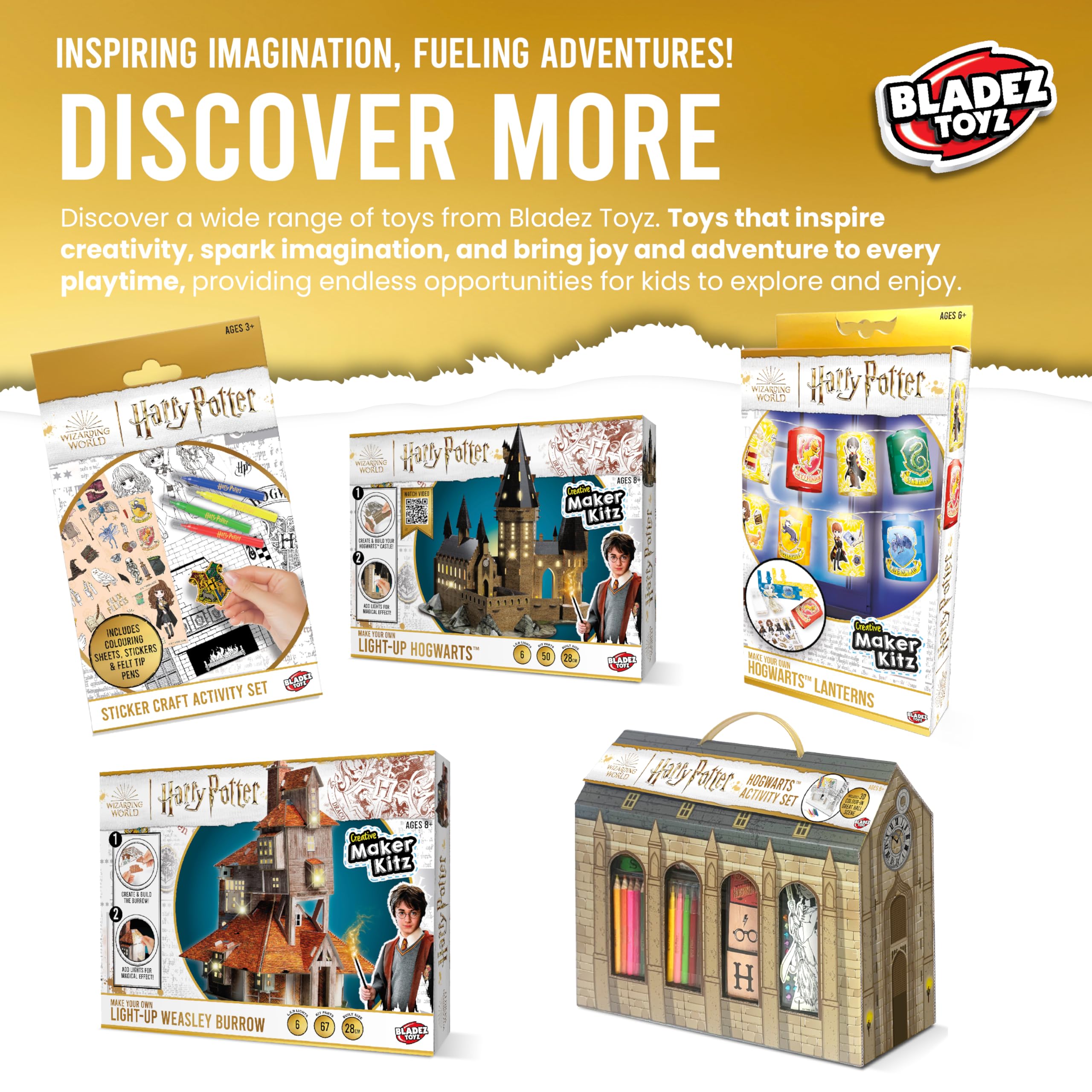 BLADEZ Harry Potter Activity Set - 150+ Pieces, Customizable Storage | Ages 3+ 7