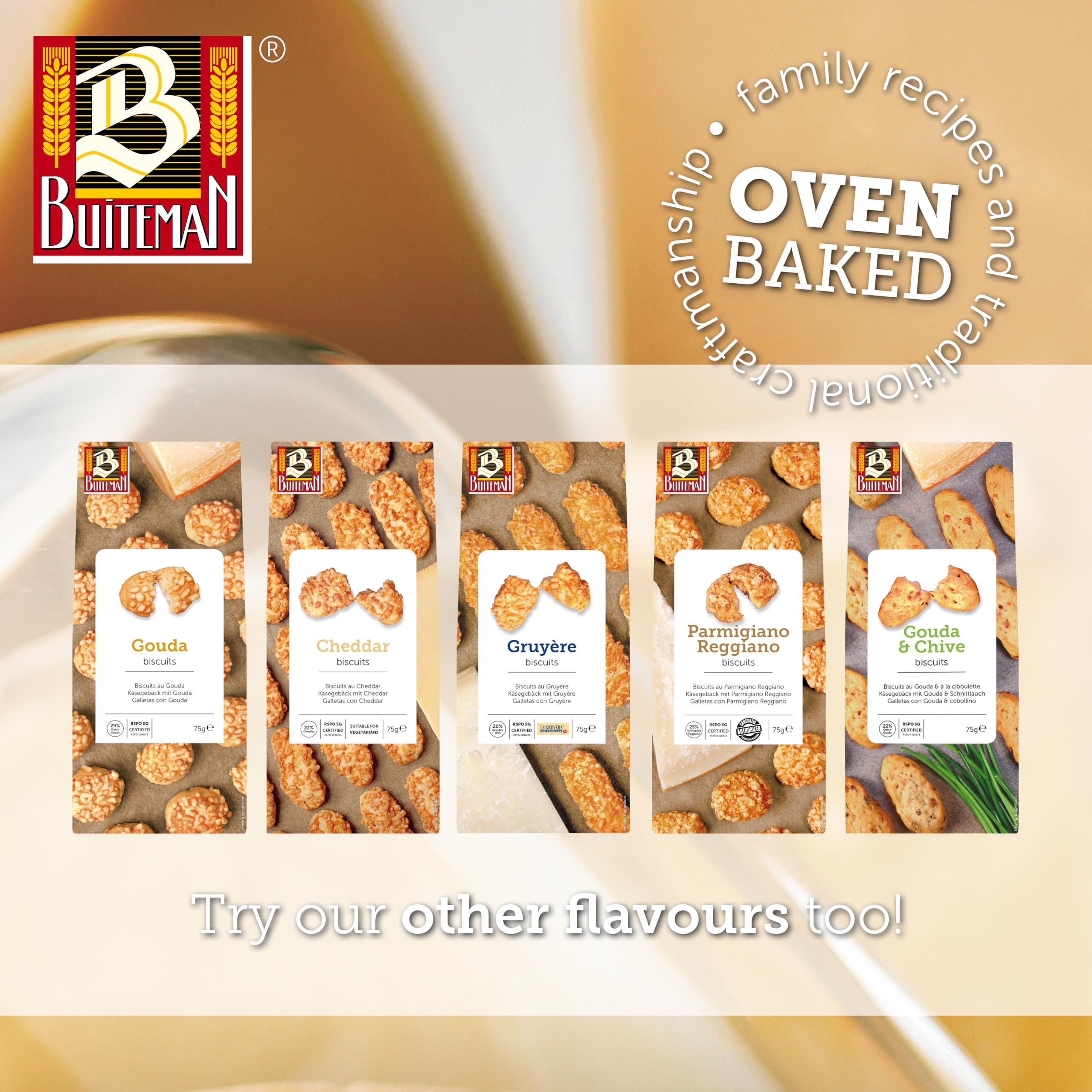 Buiteman Swiss Gruyere Bites - Authentic A.O.P. Cheese Flavor | 110g Pack 9