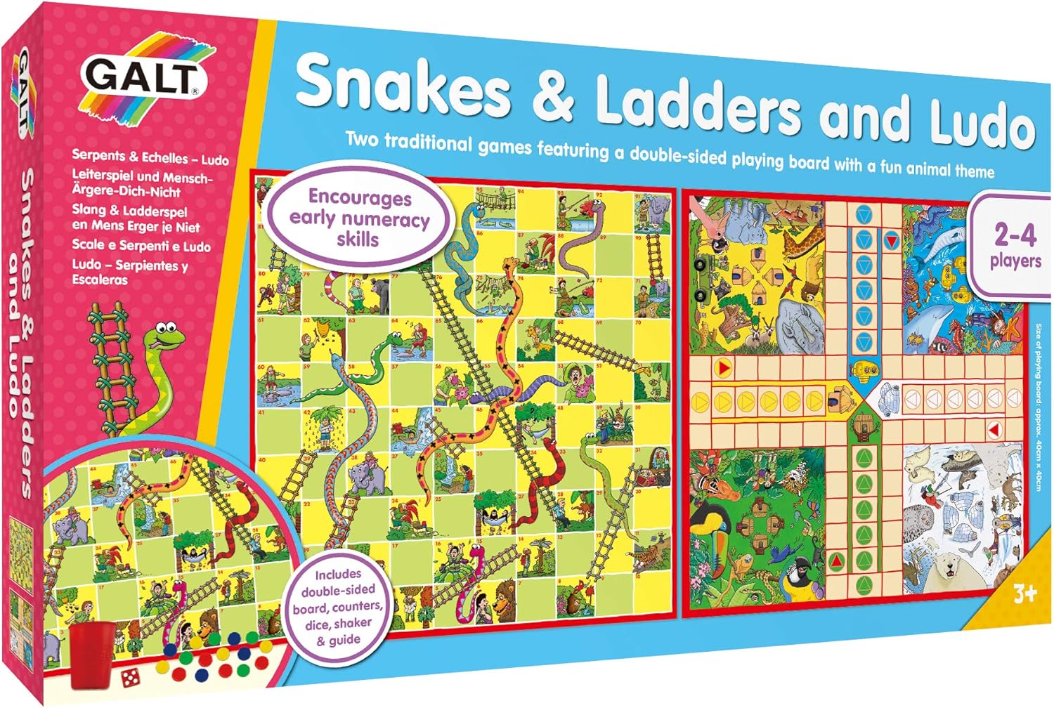Galt Snakes & Ladders and Ludo Classic Board Game Set for Kids 1