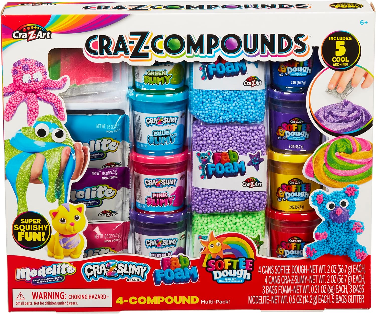 Cra-Z-Slimy Slime Compound Set - 4 Unique Sensory Compounds for Kids 6+ 1