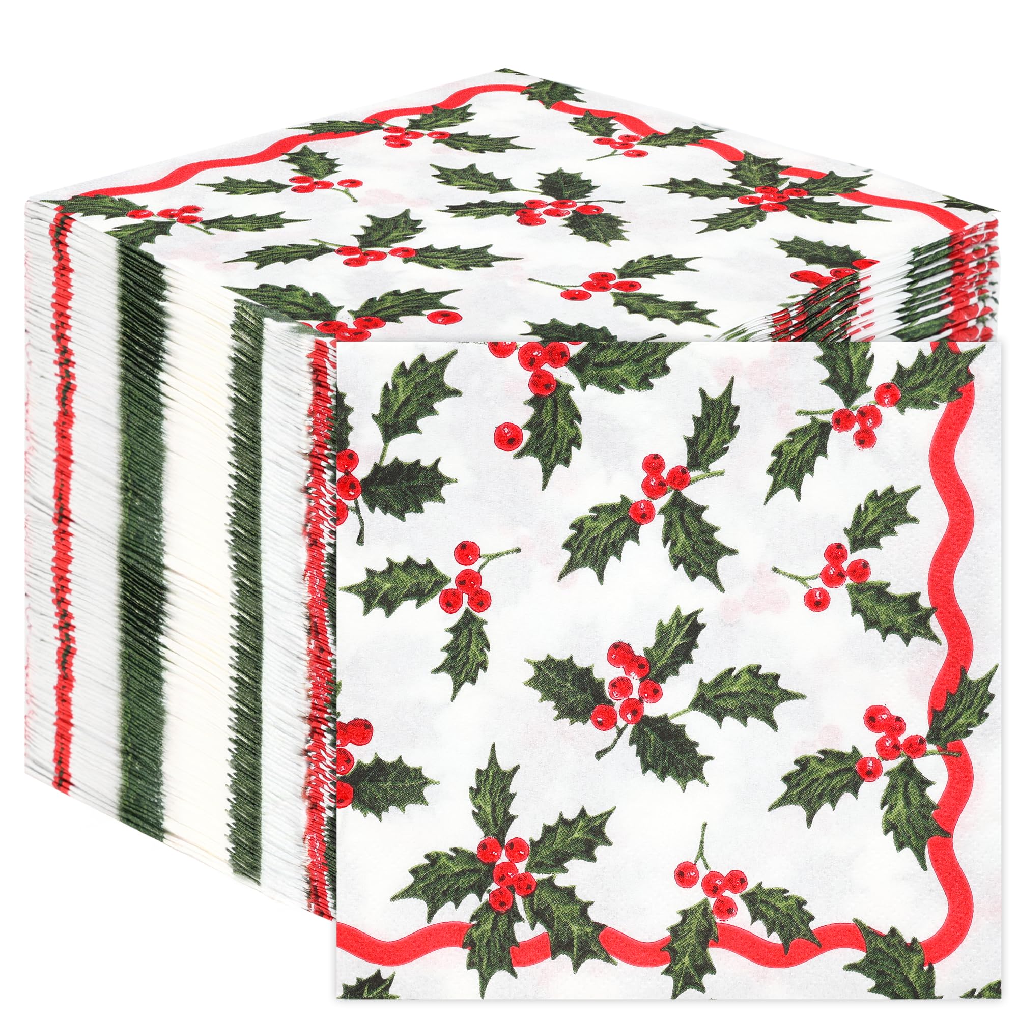 Talking Tables Holly Berry 2-Ply Christmas Napkins 100 Pack