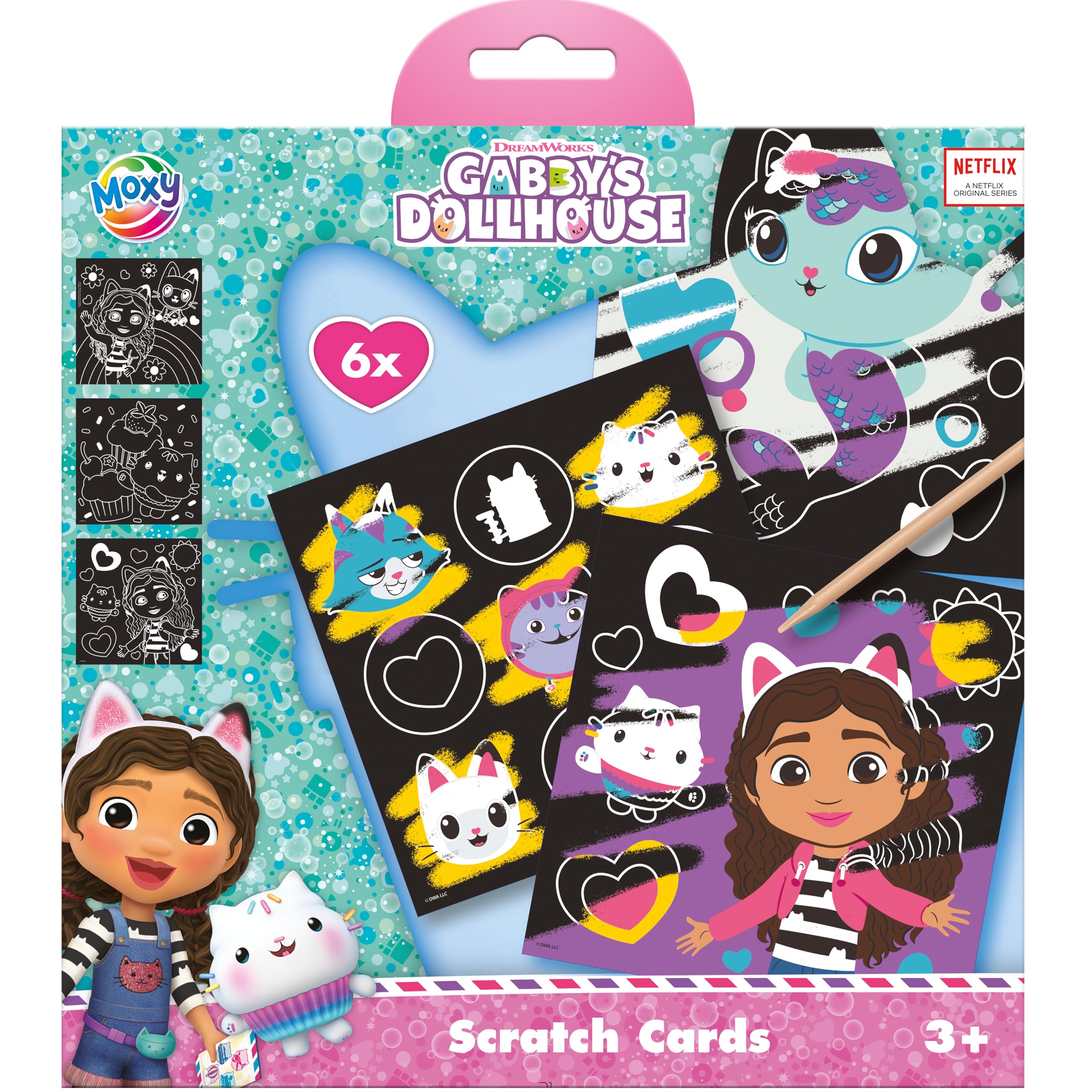 TM ESSENTIALS Gabby's Dollhouse Scratch Art Paper Set | 6 Cards | Ages 3+