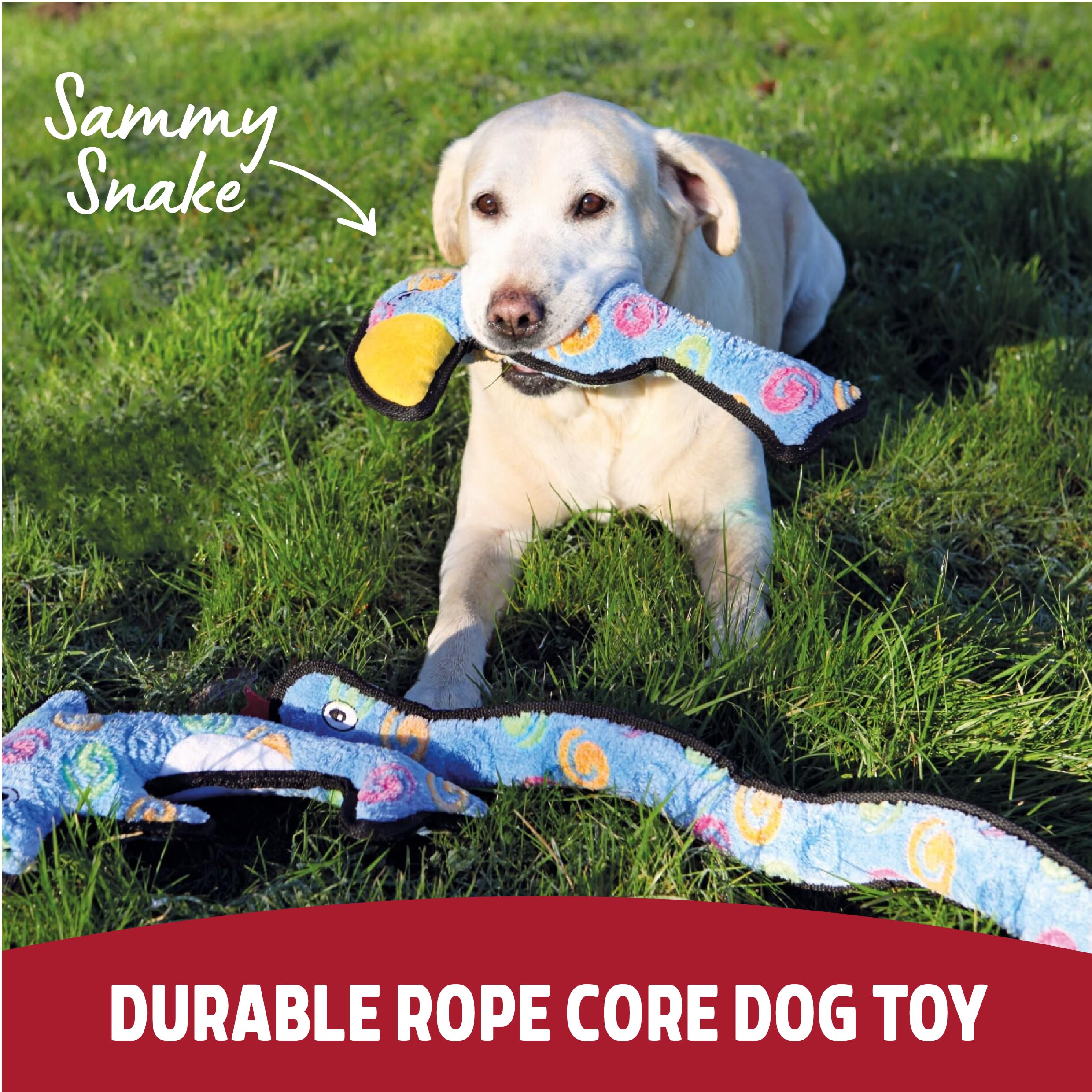 Rosewood Luxury Rope and Squeak Snake Plush Dog Toy | 69 cm Long | Durable for Tug & Chew 2