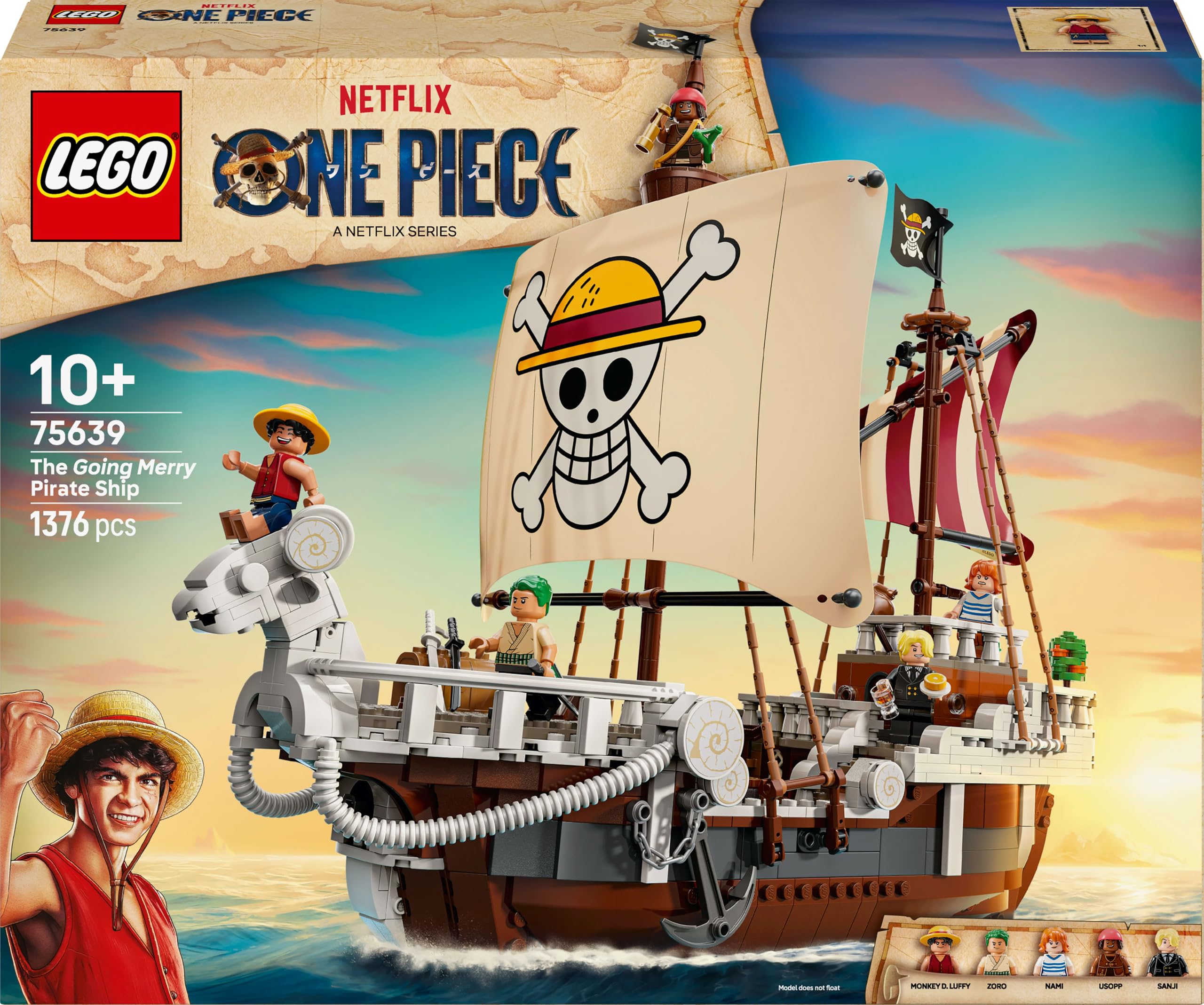 LEGO ONE PIECE Going Merry Pirate Ship - 1376-Piece Building Set for Ages 10+ 5