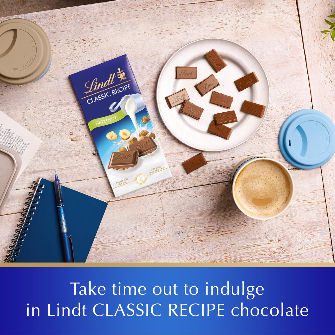 Lindt Classic Recipe Milk Hazelnut Chocolate Bar 100g