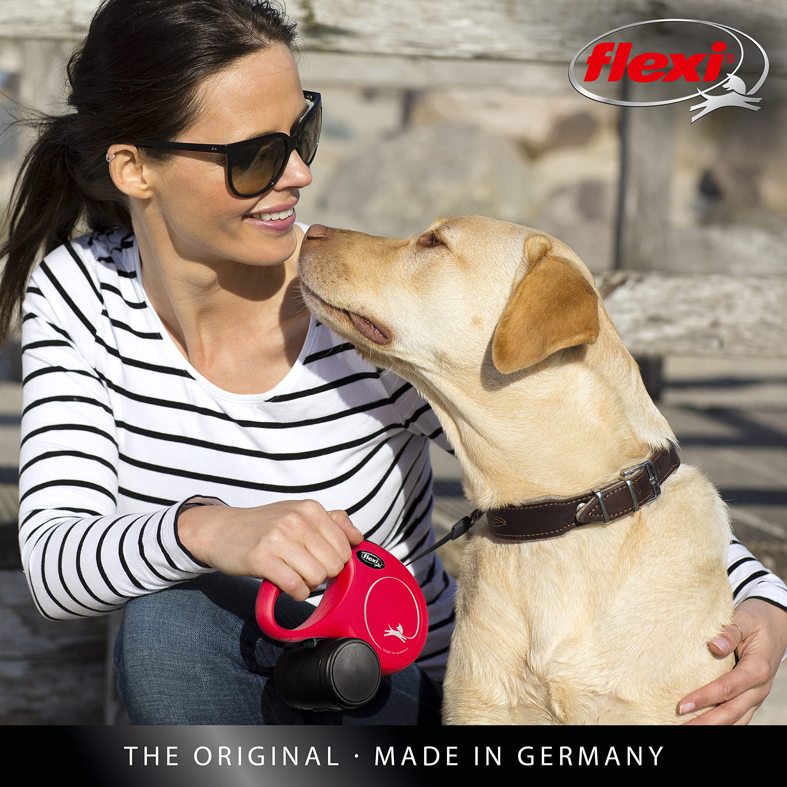 flexi New Classic Cord Retractable Dog Lead | Pink | 5m Cord | Up to 12kg/26lbs 7