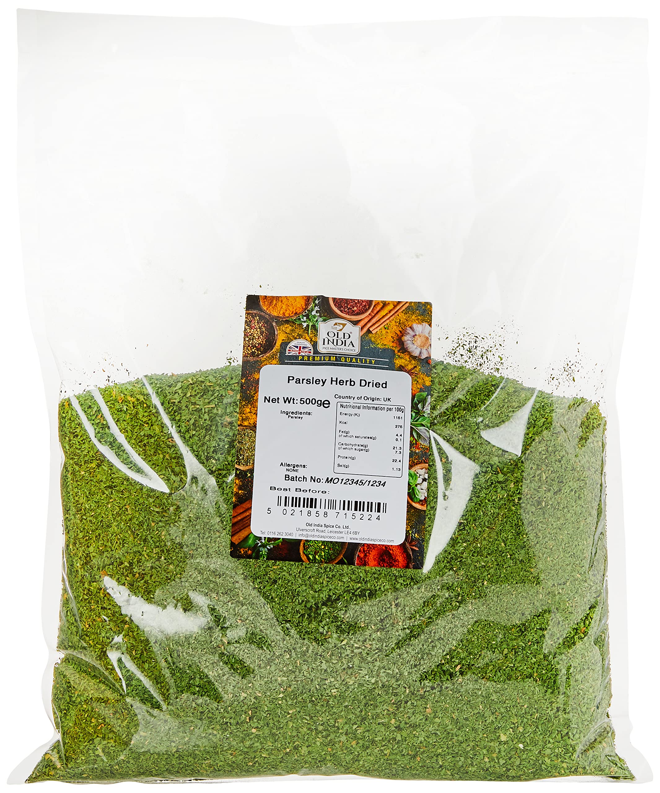 Old India Dried Parsley Herb - 100% Natural & Additive Free | 500g Pouch
