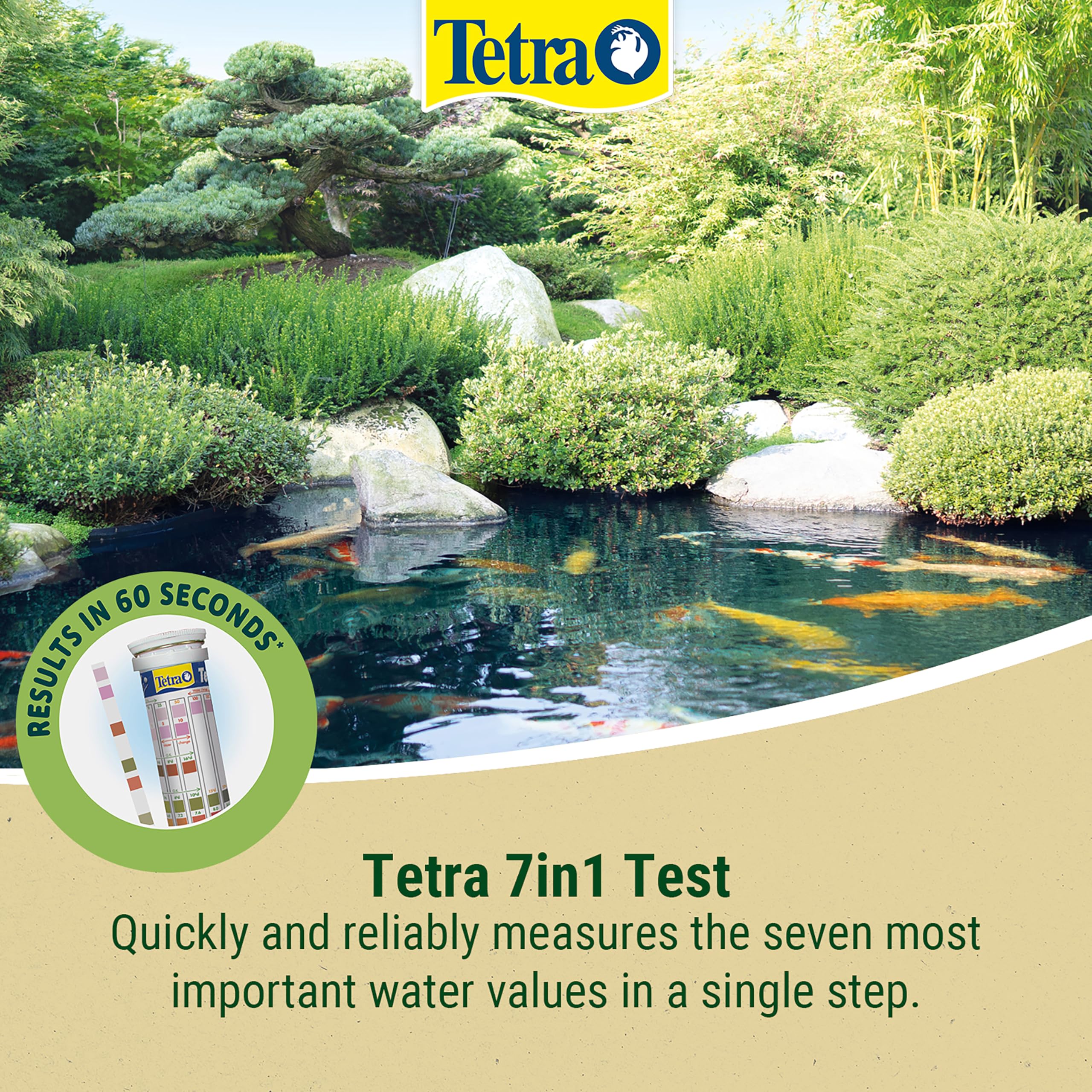 Tetra 7in1 Pond Water Testing Kit - Measures pH, KH, Nitrite, Nitrate, GH, CO2, Chlorine | 25 Strips 4
