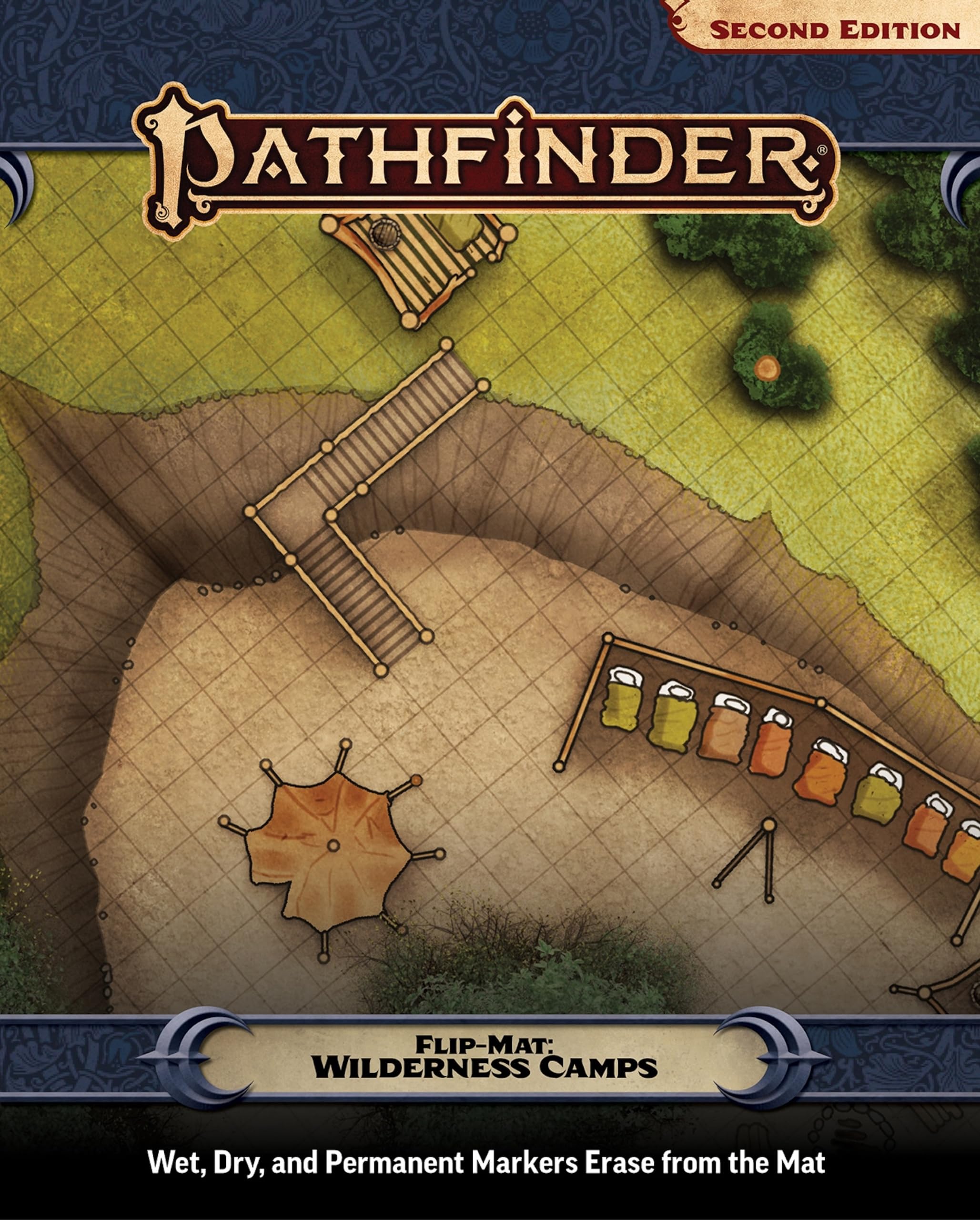 Paizo Pathfinder Flip-Mat: Wilderness Camps Reference Map | Double-Sided | 24' x 30' Unfolded 1
