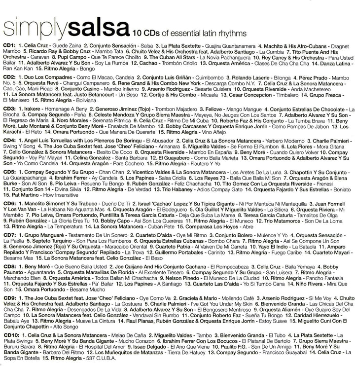 Simply Salsa - 10 CD Collection of Legendary Salsa Music for Dance Enthusiasts