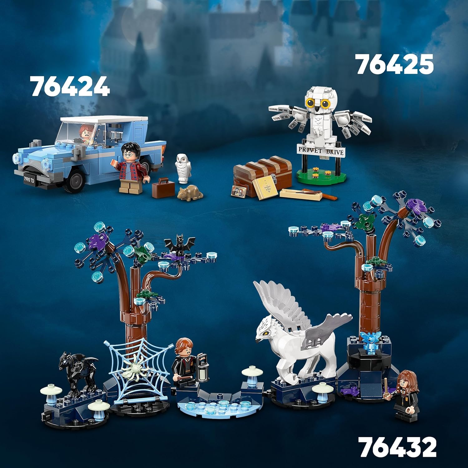 LEGO Harry Potter Flying Ford Anglia 76424 Building Set - 165-Piece Car Toy with Minifigures for Kids 7+ 7
