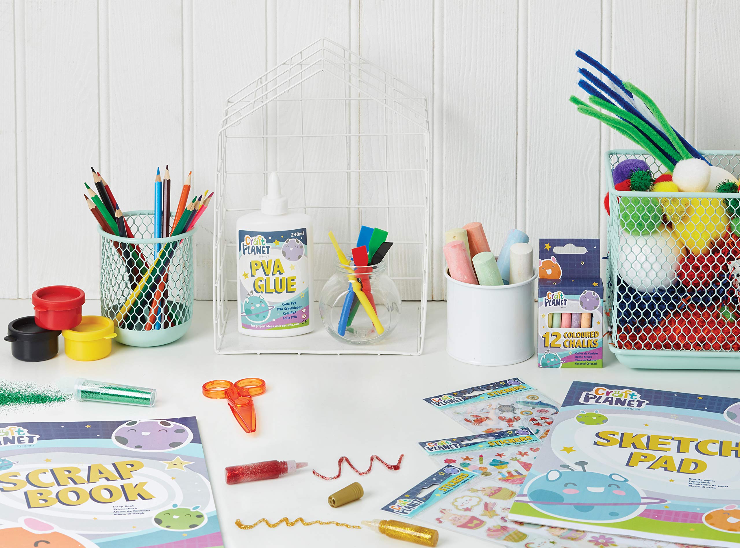 Craft Planet 1 Litre White PVA Glue | Strong, Tacky, Washable | For Paper, Wood & Kids Craft