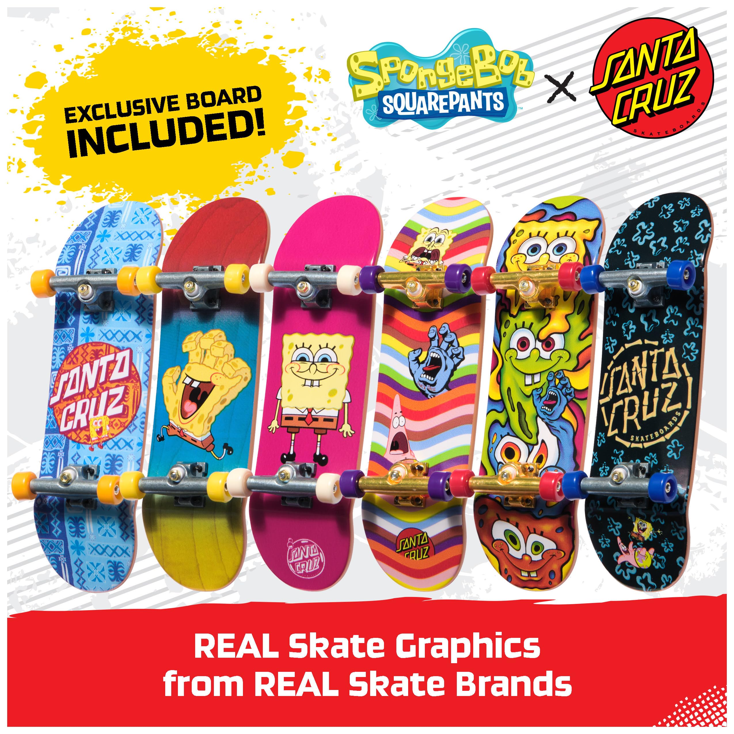 Tech Deck Spongebob Sk8shop Fingerboard Bonus Pack | Customize 3 Boards | Ages 6+ 2