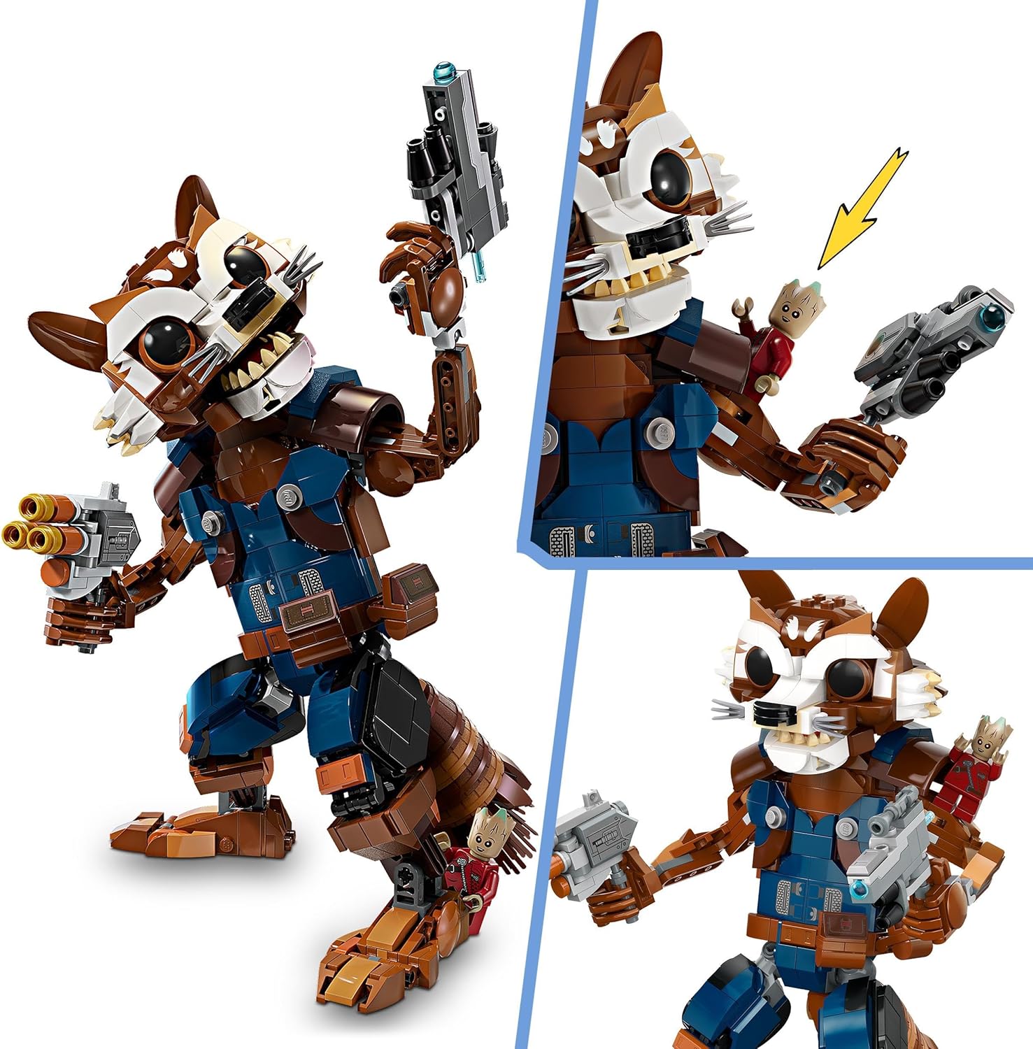 LEGO Marvel Rocket & Baby Groot Buildable Action Figure Toy Set - 10+ 6