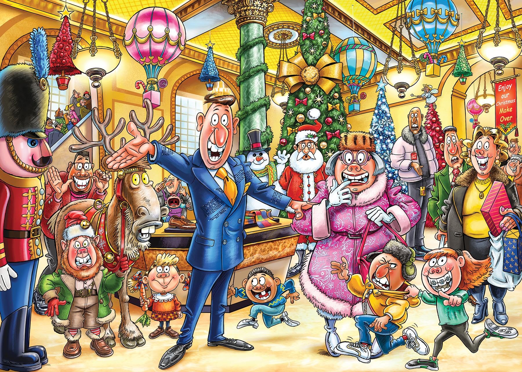 Wasgij Christmas 21 A Very Merry Makeover - 2 x 1000 Piece Festive Jigsaw Puzzle