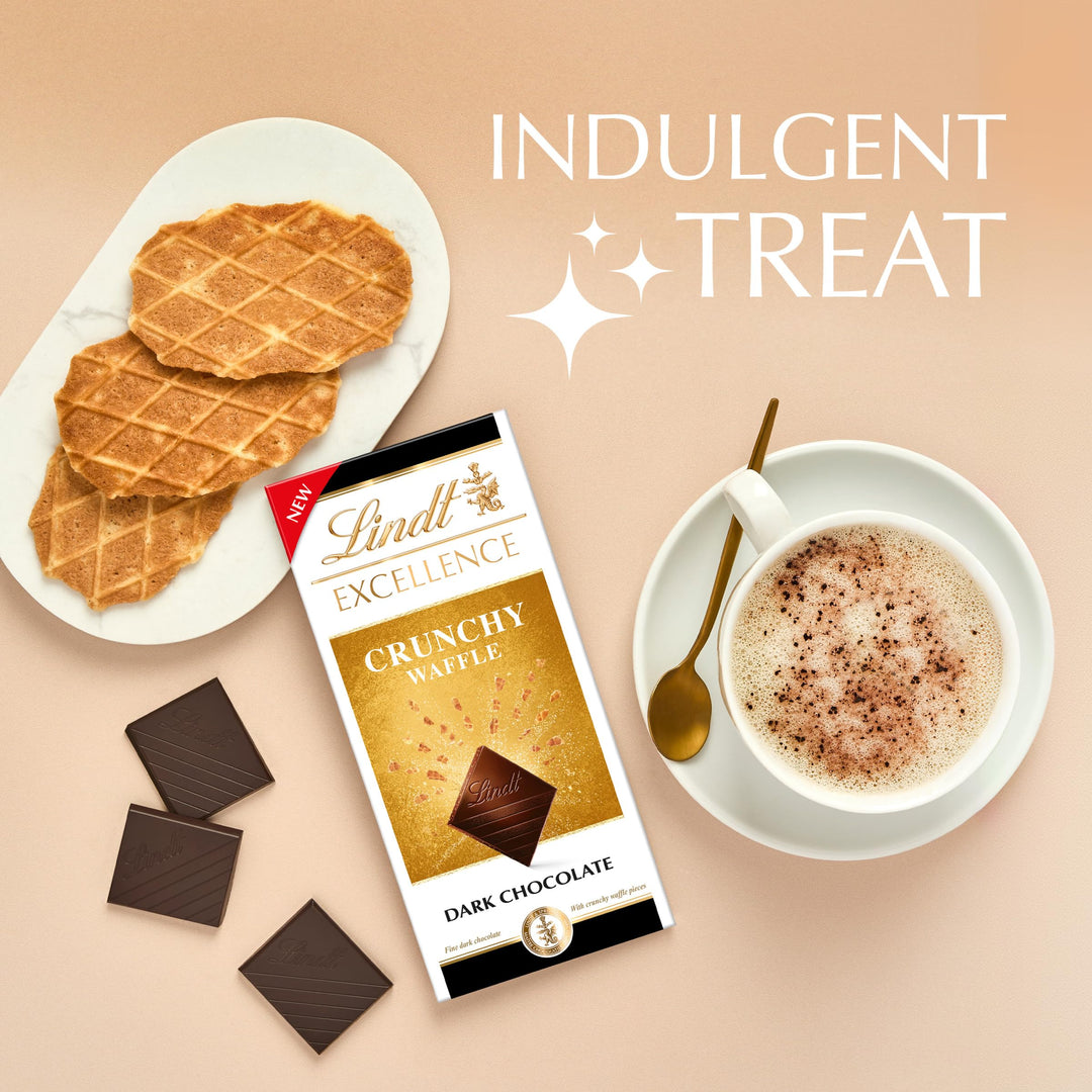Lindt - Excellence Dark Chocolate Crunchy Waffle Bar 100g