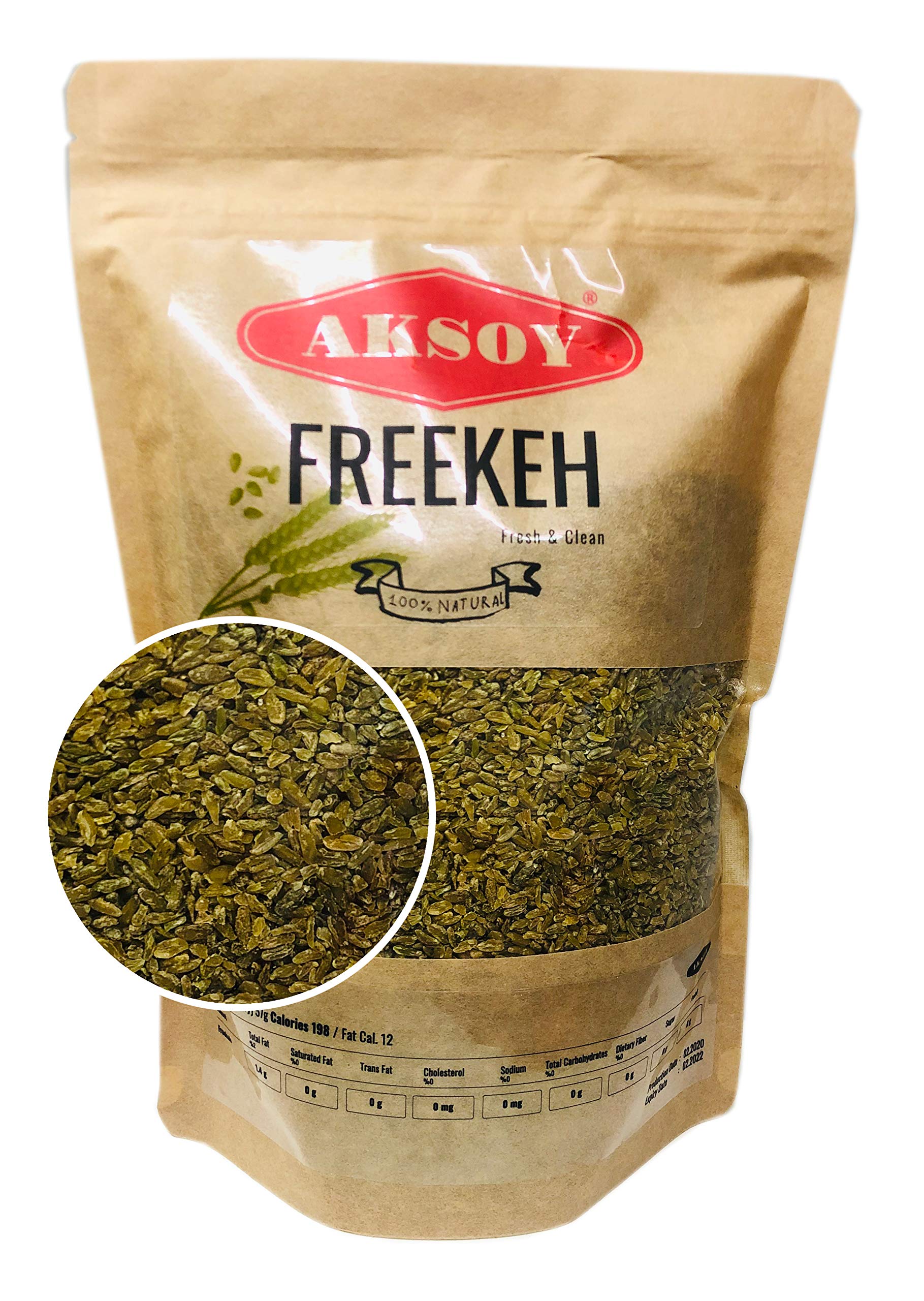 AKSOY Whole Grain Freekeh - Ancient Roasted Durum Wheat | 1.25KG 1