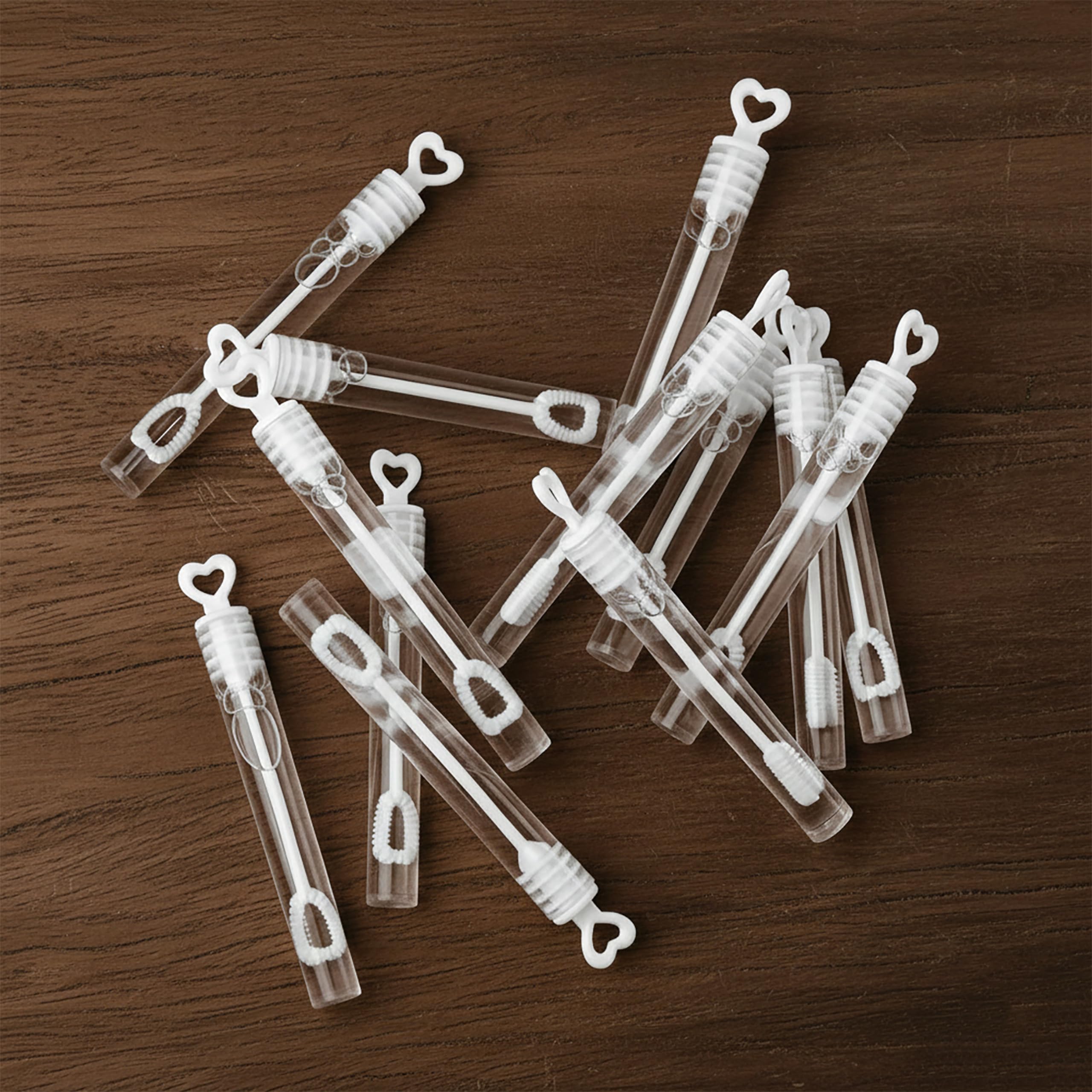 SHATCHI 72 pcs Heart Shape Bubble Tubes with Filler Solution | Party Favors