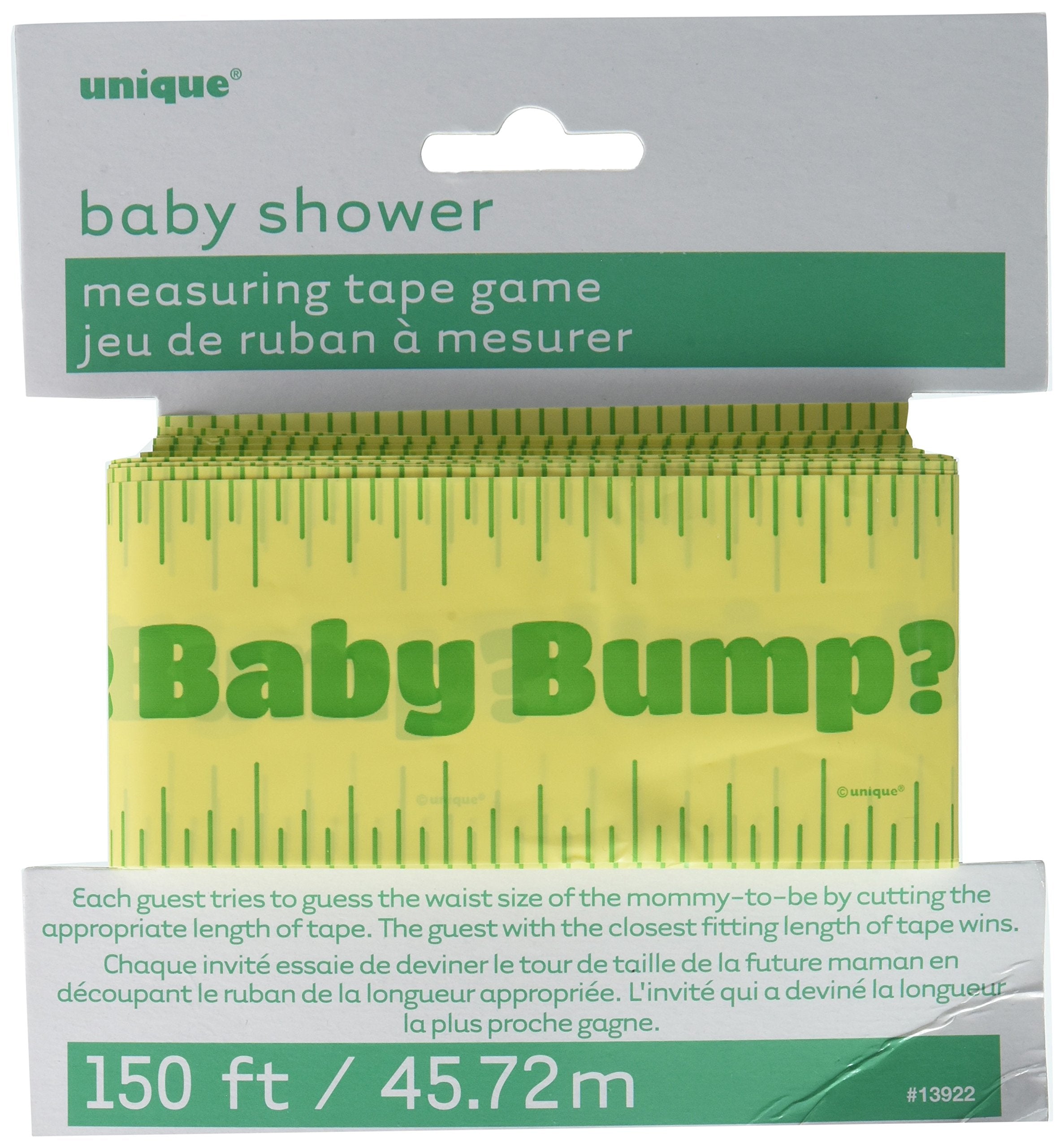 Unique Party Extra-Long Yellow Measuring Tape Baby Shower Game - 45m Length | Pack of 1