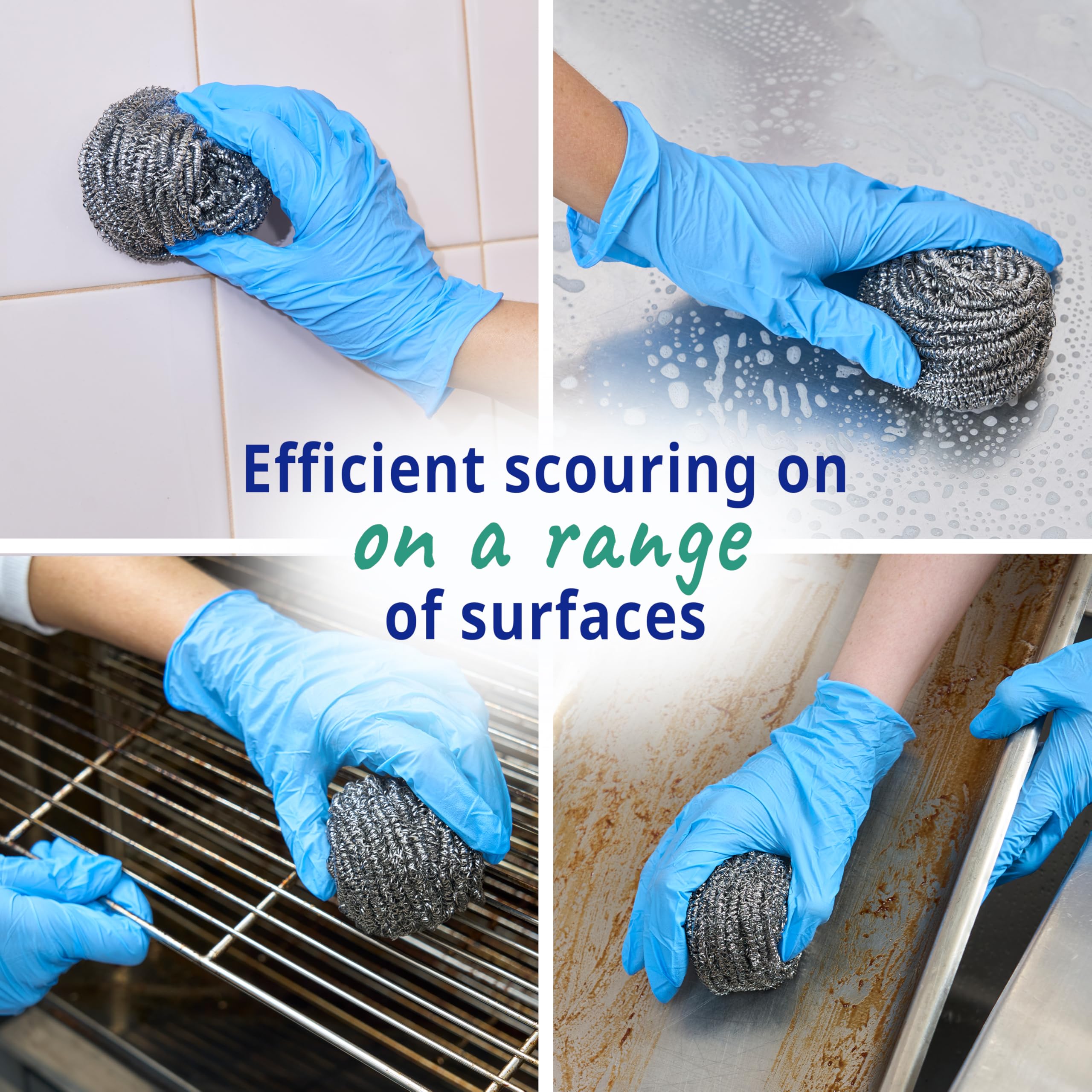Spontex Specialist Stainless Steel Scourers - Heavy Duty Scrubbing for Grills & Trays | 6 Pack 2