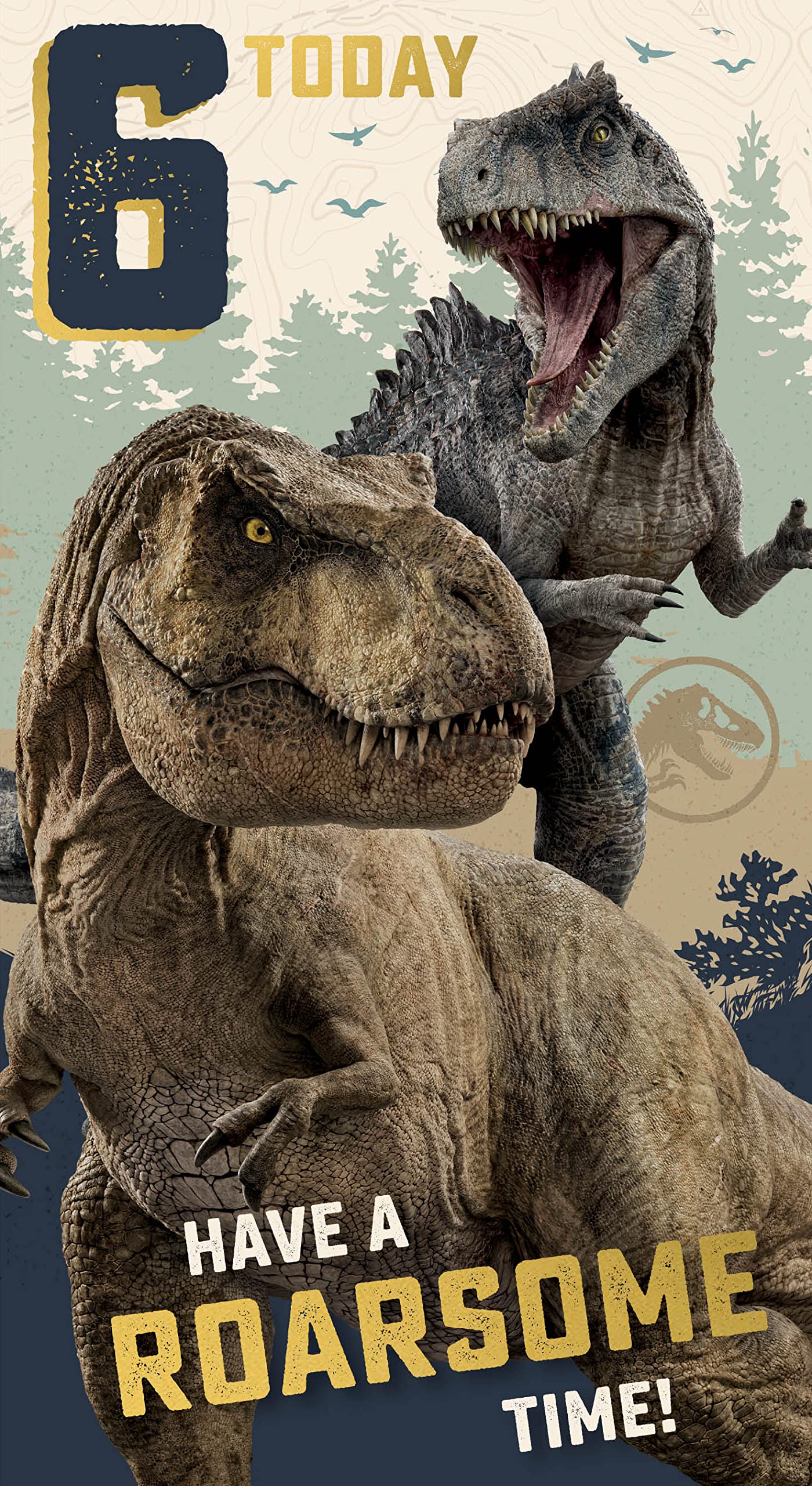 Jurassic World Age 6 Birthday Card