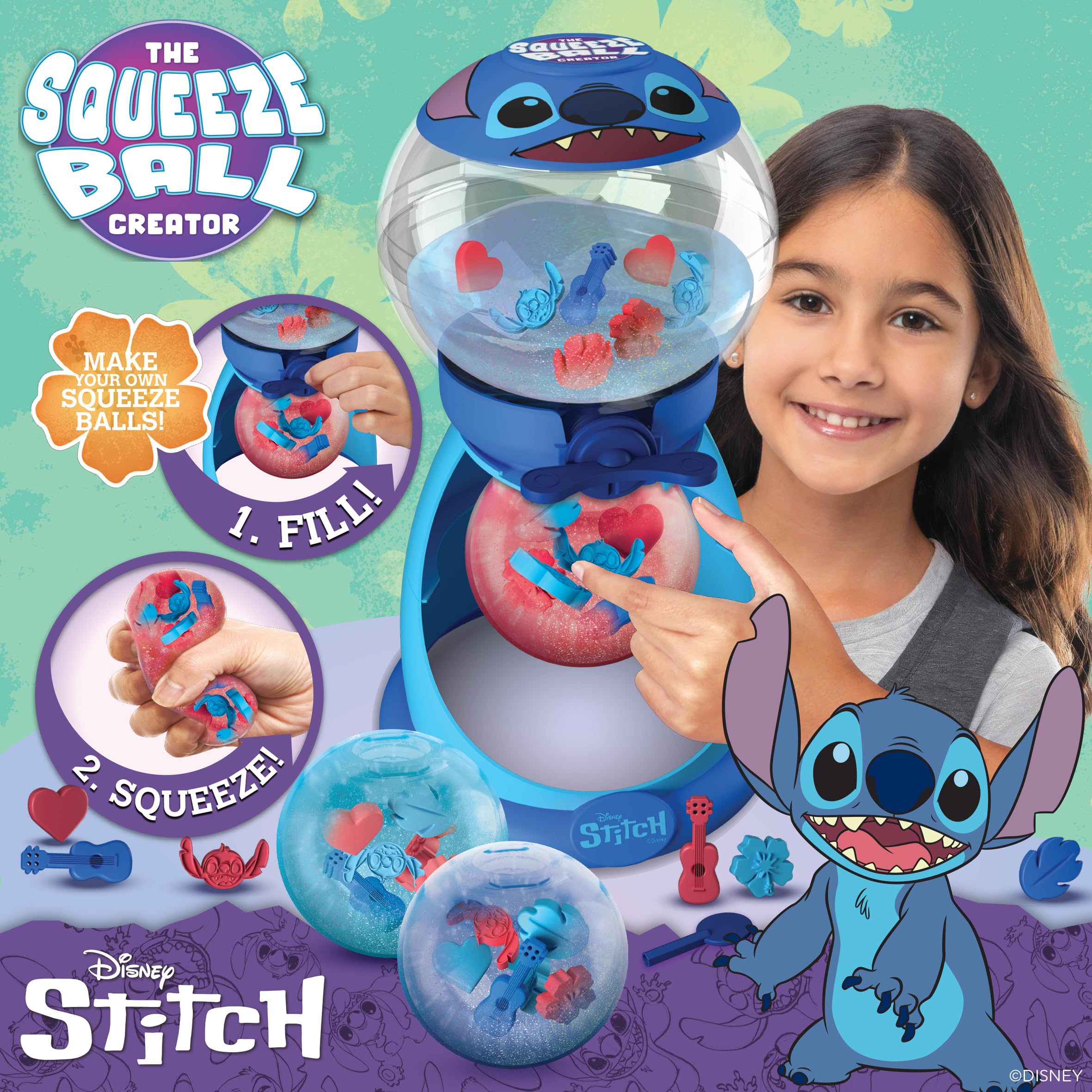 Disney Stitch Squeeze Ball Creator - Make 3 Reusable Sensory Squeeze Balls | Ages 5+ 7