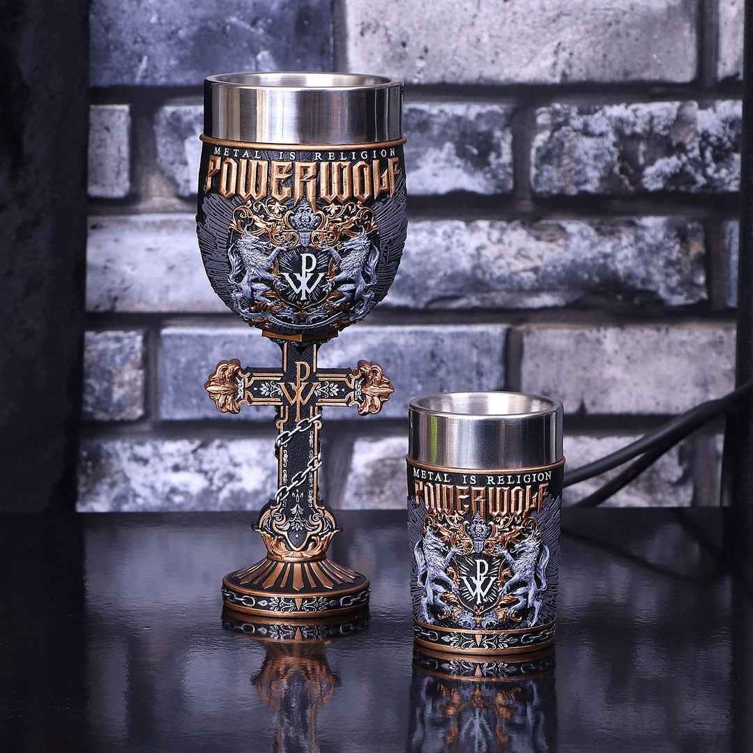 Nemesis jetzt offiziell lizenzierter Powerwolf Metal is Religion Rock Band Goblet, Schwarz