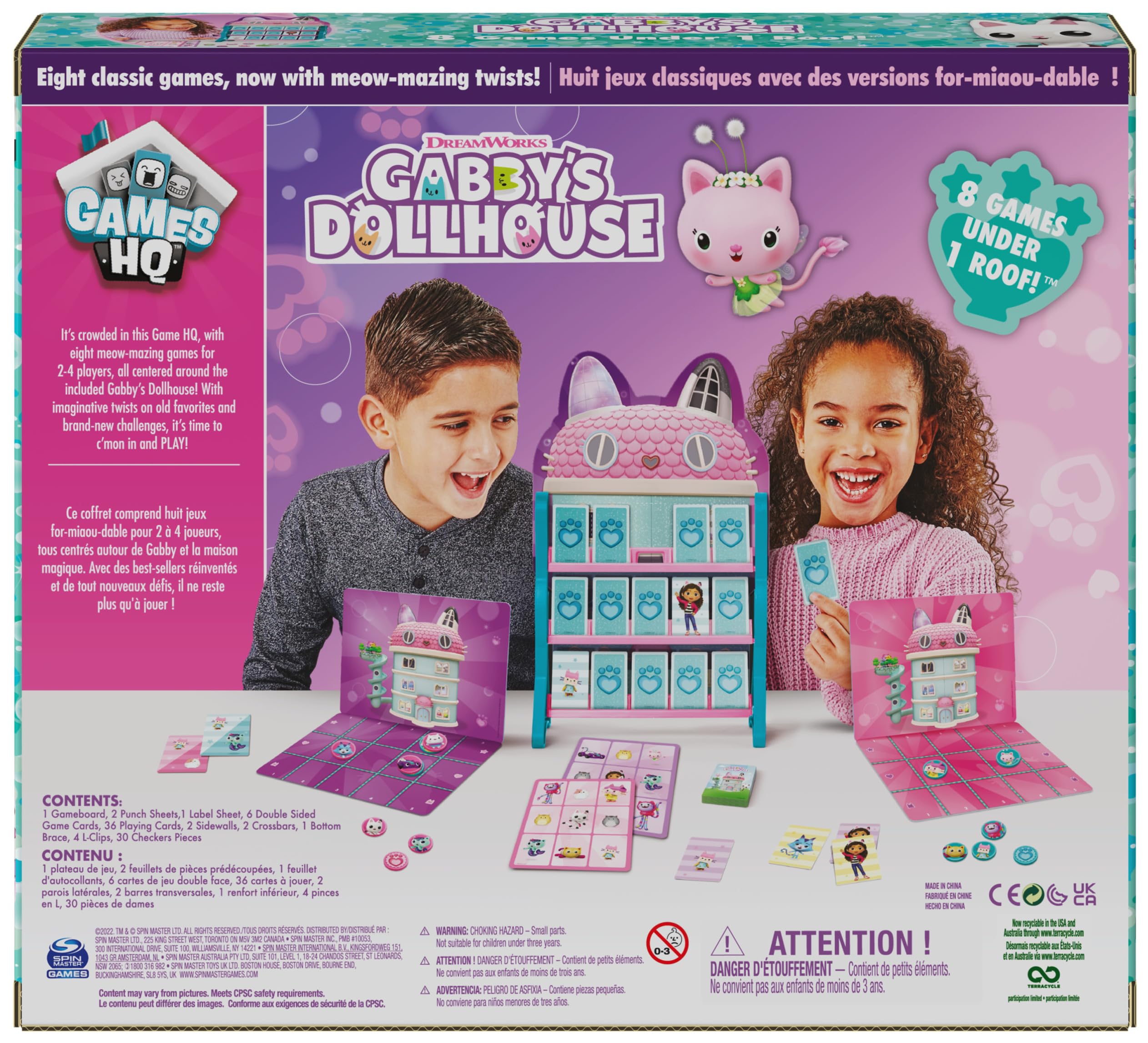 Spin Master Games Gabby’s Dollhouse Games HQ Board Game 10