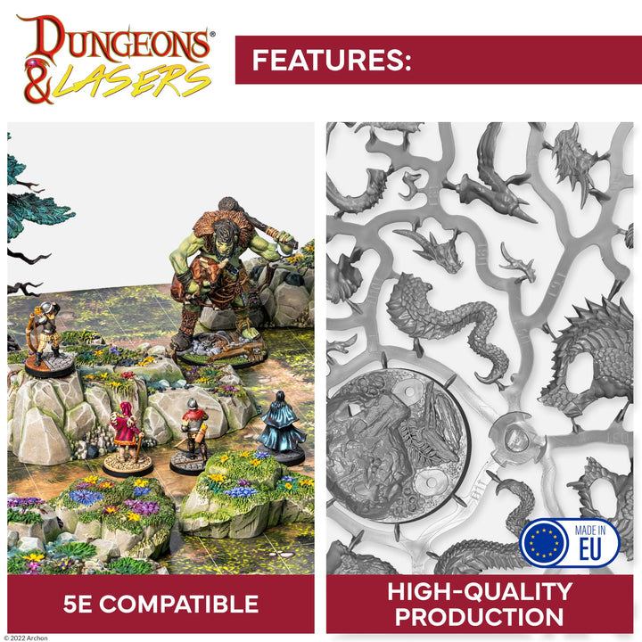 Dungeons & Lasers Fantasy Dungeon Prepainted Terrain Set for DND and Tabletop RPG (D&L Crypt Set)