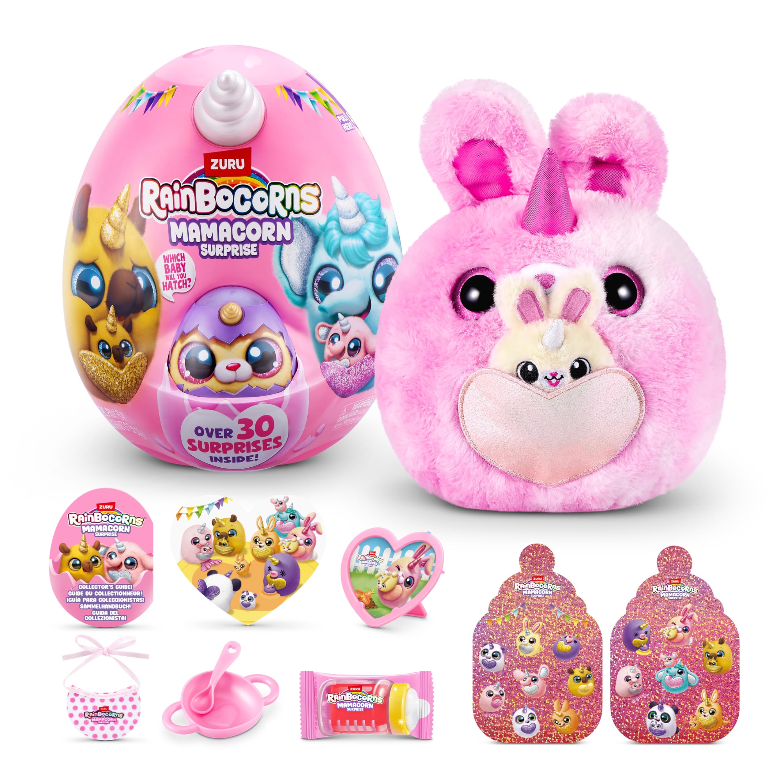 Rainbocorns Mamacorn Surprise by ZURU - Collectible Plush Toy with 30+ Surprises for Girls 3+ 1