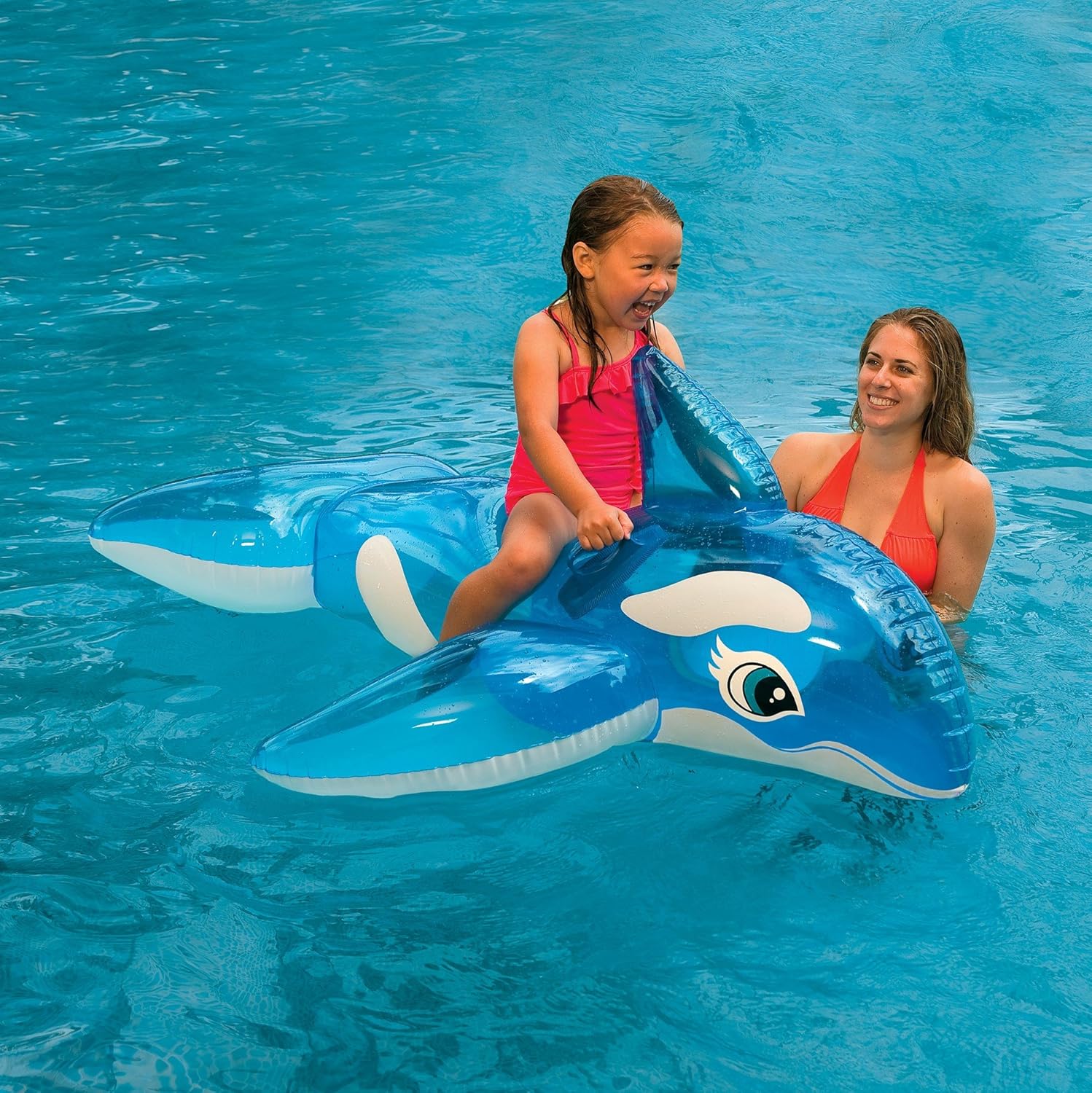 Intex Little Whale Ride-On - 60-Inch Inflatable Pool Toy for Kids 3+ 5