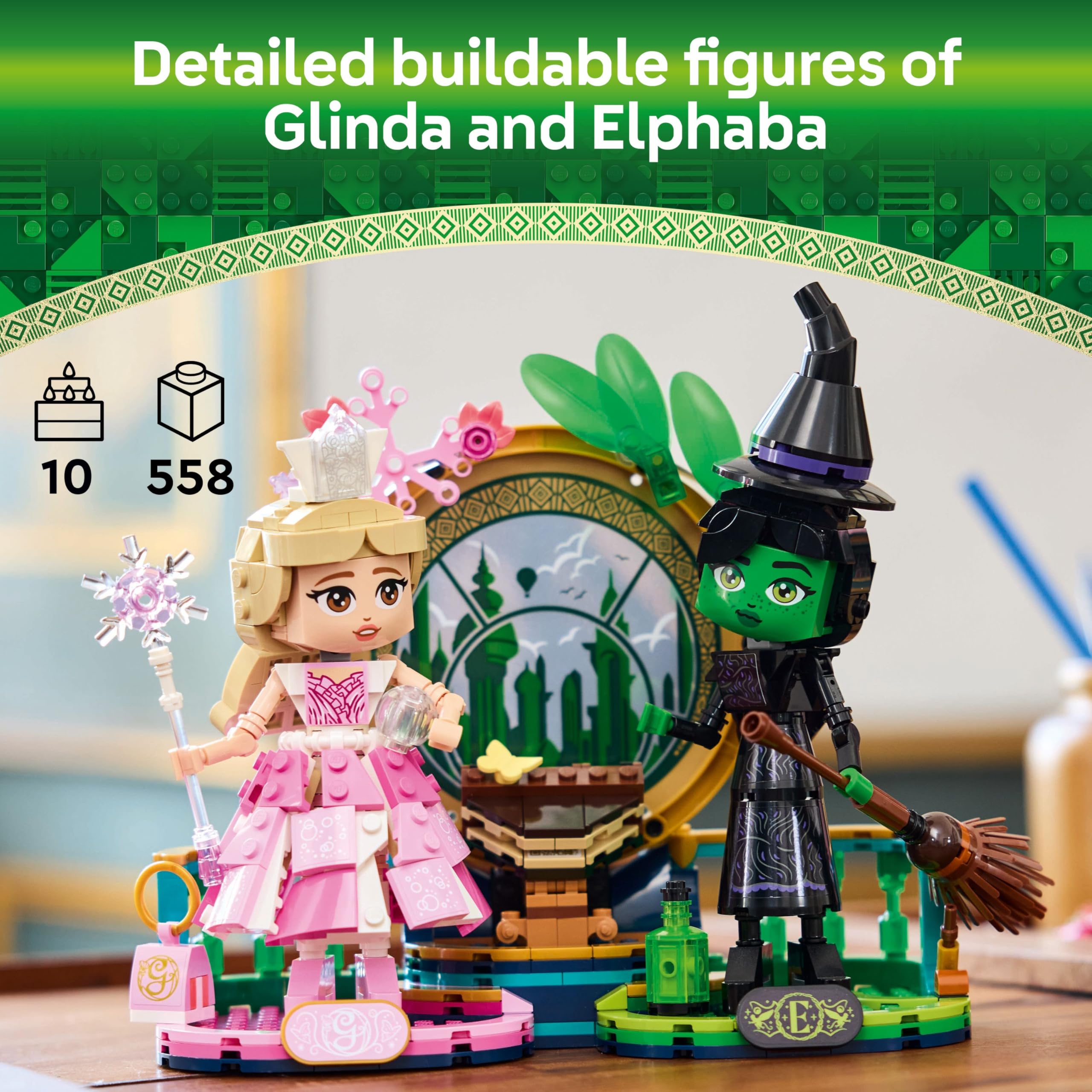 LEGO Disney Wicked Elphaba & Glinda Figures Building Set | Ages 10+ | Model 75682