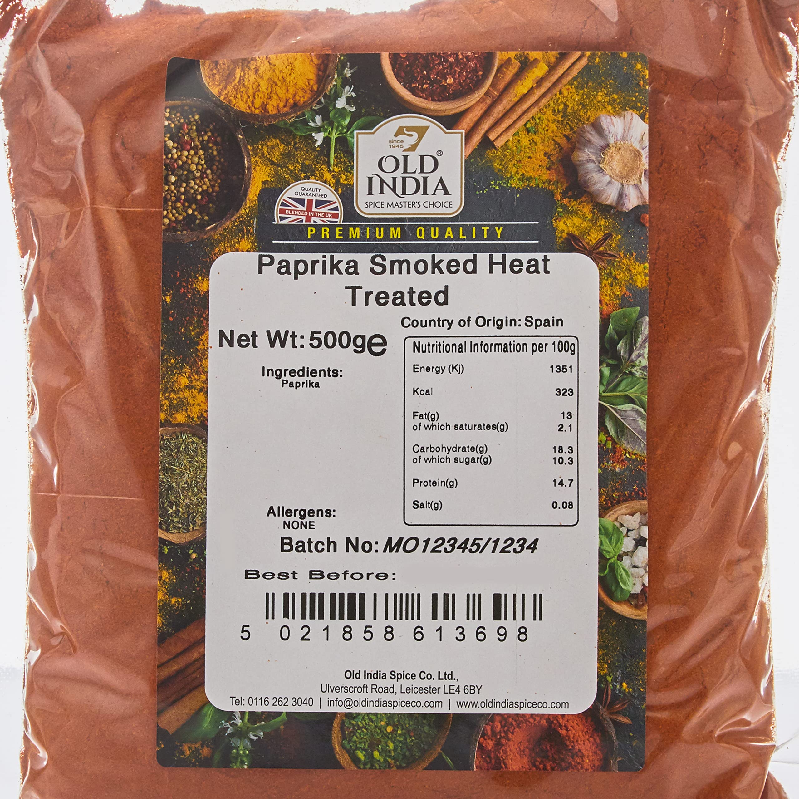 Old India Smoked Heat Treated Paprika Powder - 500g Natural Additive Free Seasoning 2