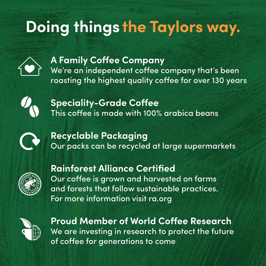 Taylors of Harrogate Espresso Beans, 1kg - Whole Roasted Arabica Coffee