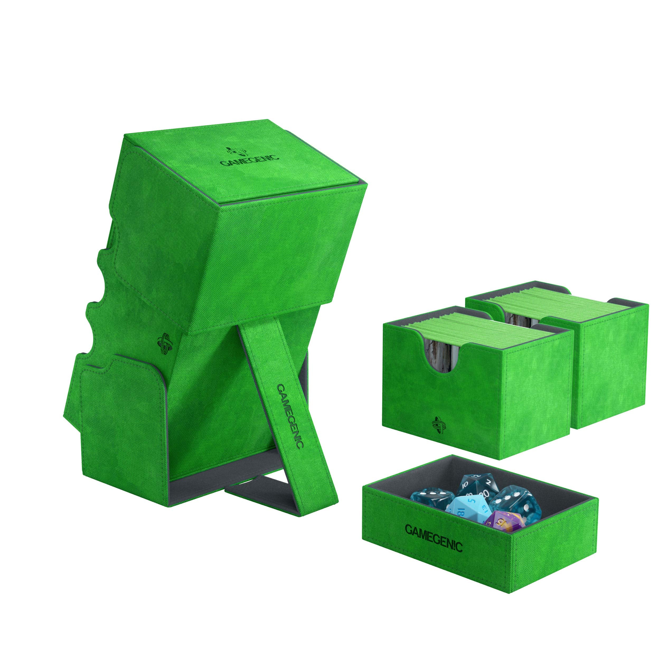 Gamegenic Stronghold 200-Card Convertible Deck Box - Green for TCG Storage 4