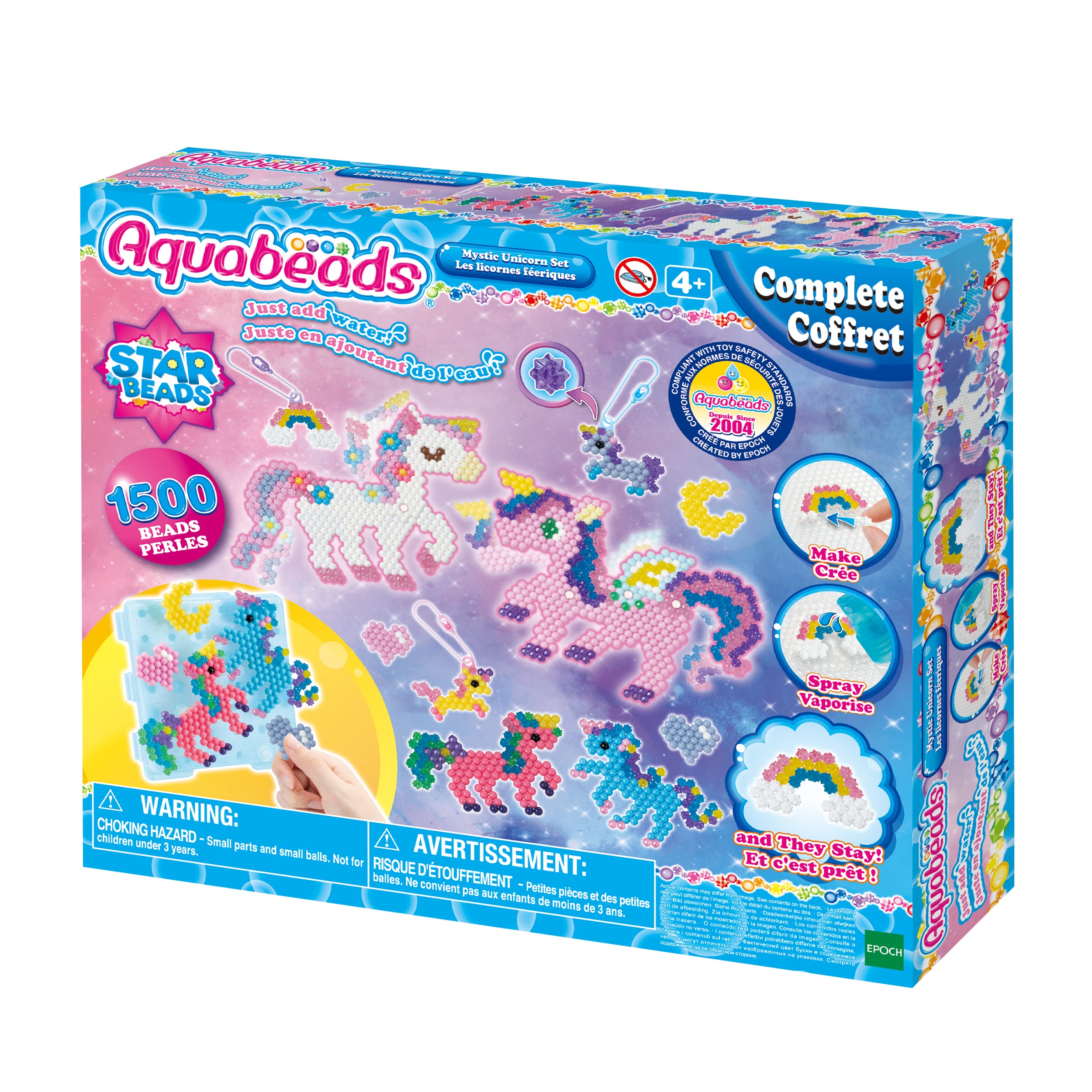 Aquabeads Mystic Unicorn Set - 1500+ Beads in 24 Colors | Ages 4+ 8