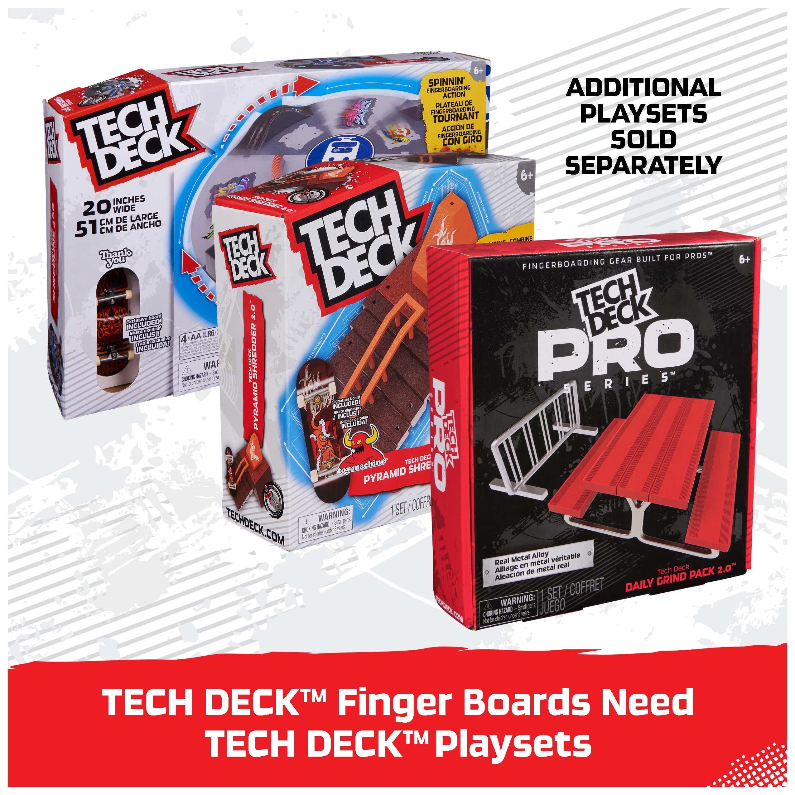 Tech Deck Spongebob Sk8shop Fingerboard Bonus Pack | Customize 3 Boards | Ages 6+ 7