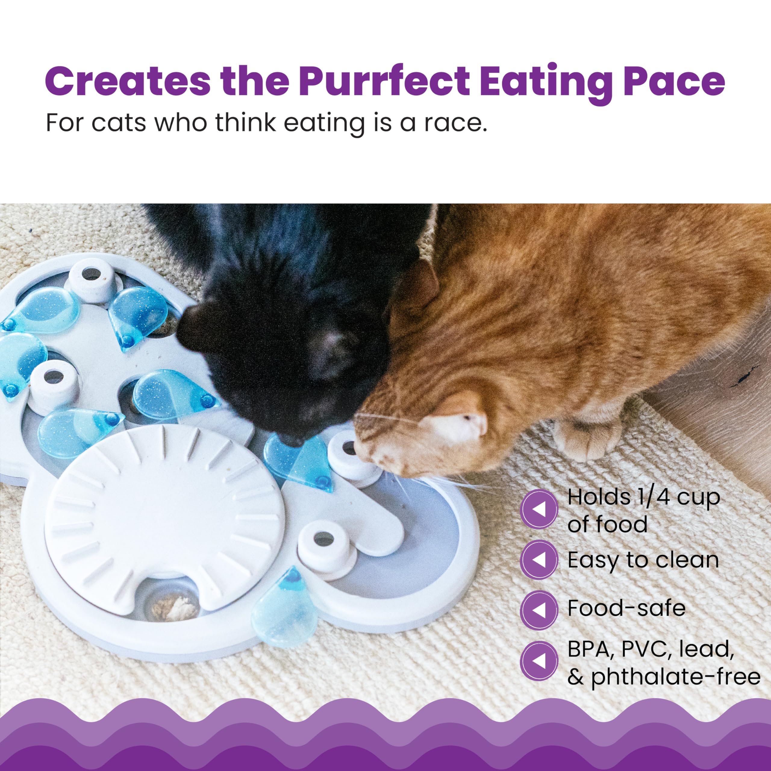 Catstages Nina Ottosson Rainy Day Puzzle Treat Dispenser for Cats | Wood Plastic Composite | Intermediate Level 4