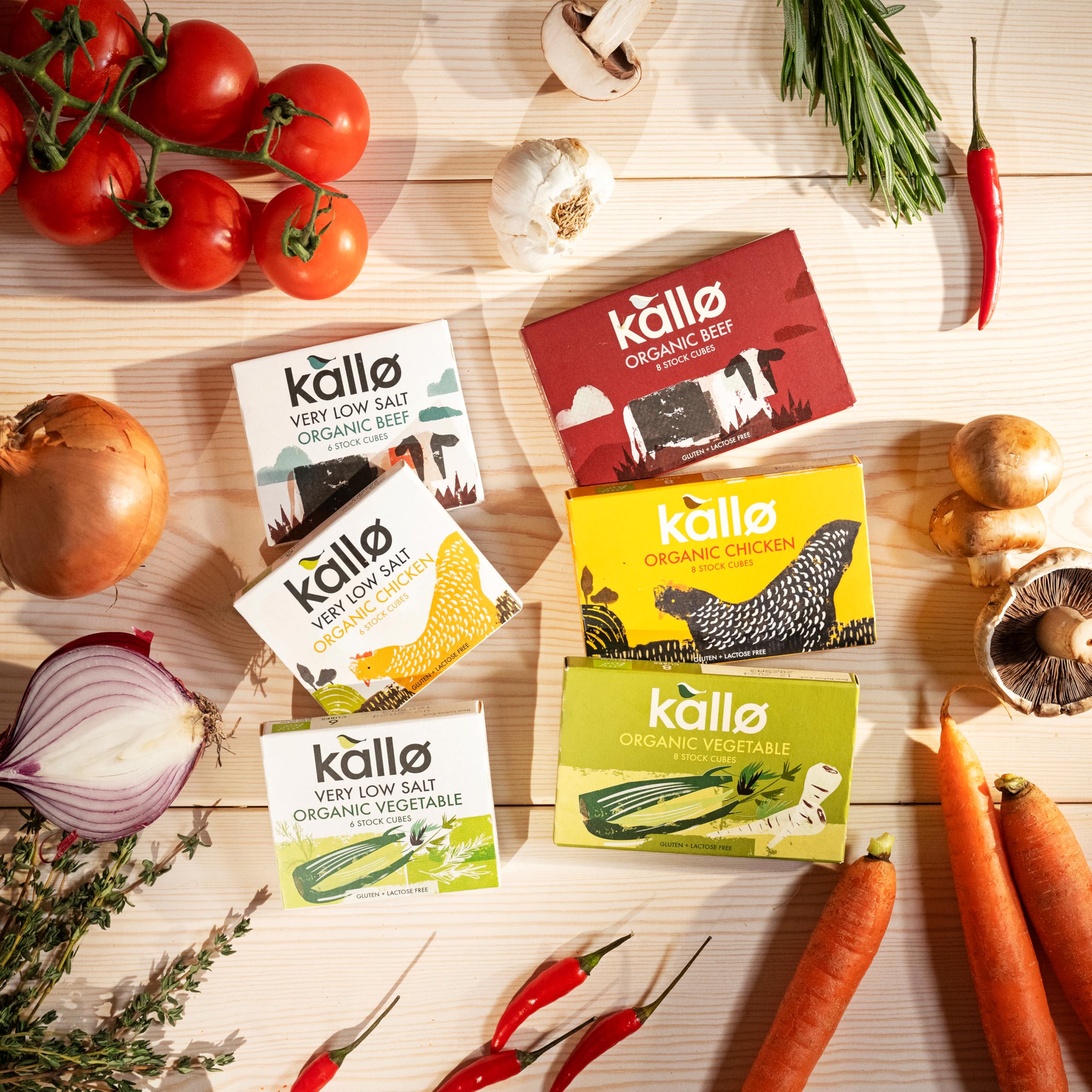 Kallo Organic Chicken Stock Cubes, Gluten Free & Coeliac Friendly, 96-Pack (12 x 8) 8