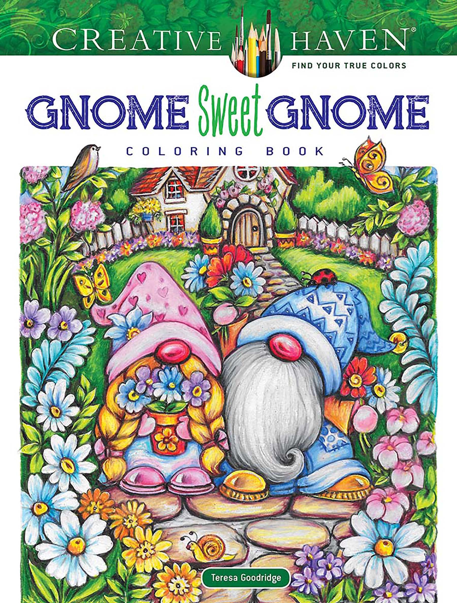 Dover Creative Haven Gnome Sweet Gnome Coloring Book | Intricate Designs | Perforated Pages
