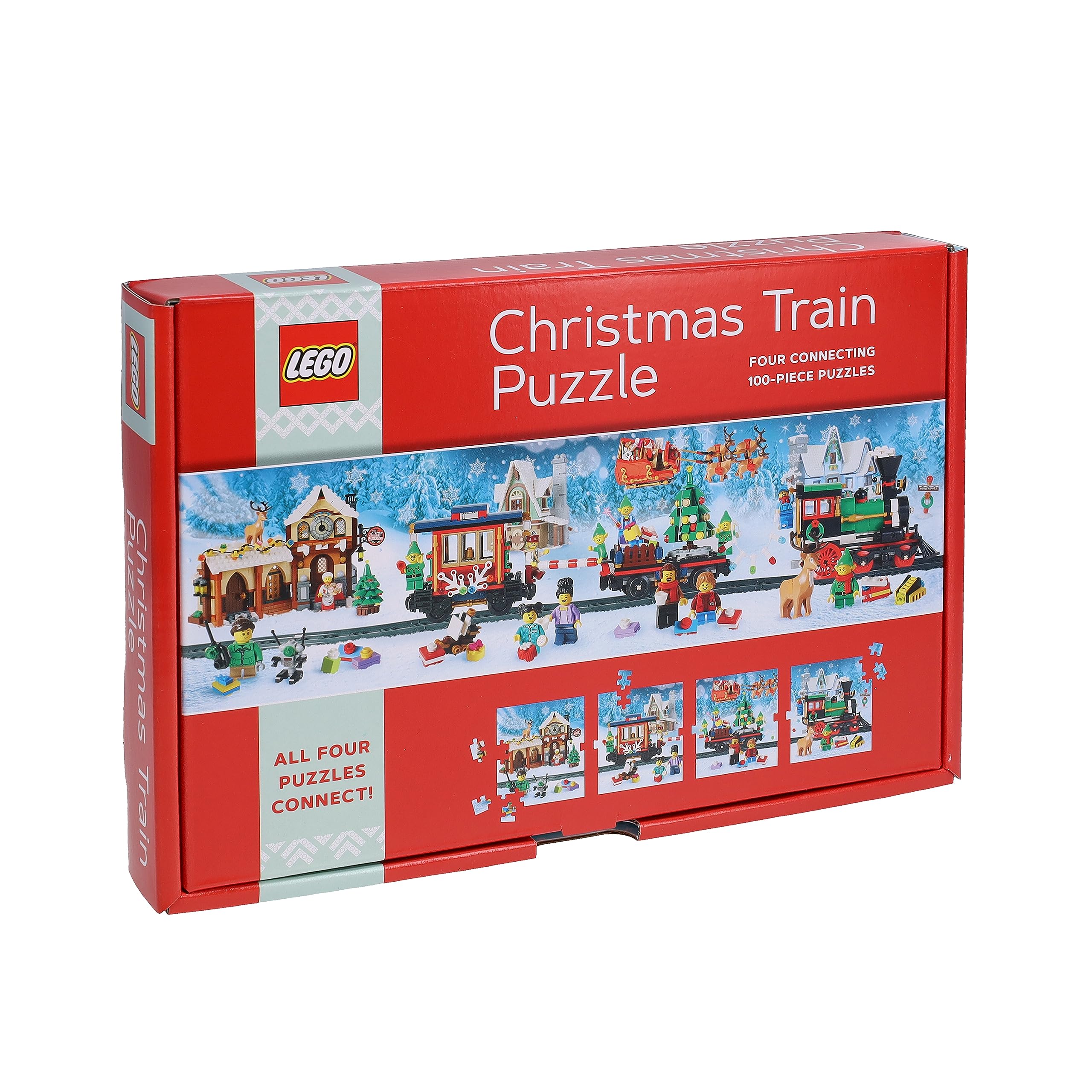 LEGO Christmas Train Puzzle - Four 100-Piece Building Sets for Ages 7+ 11