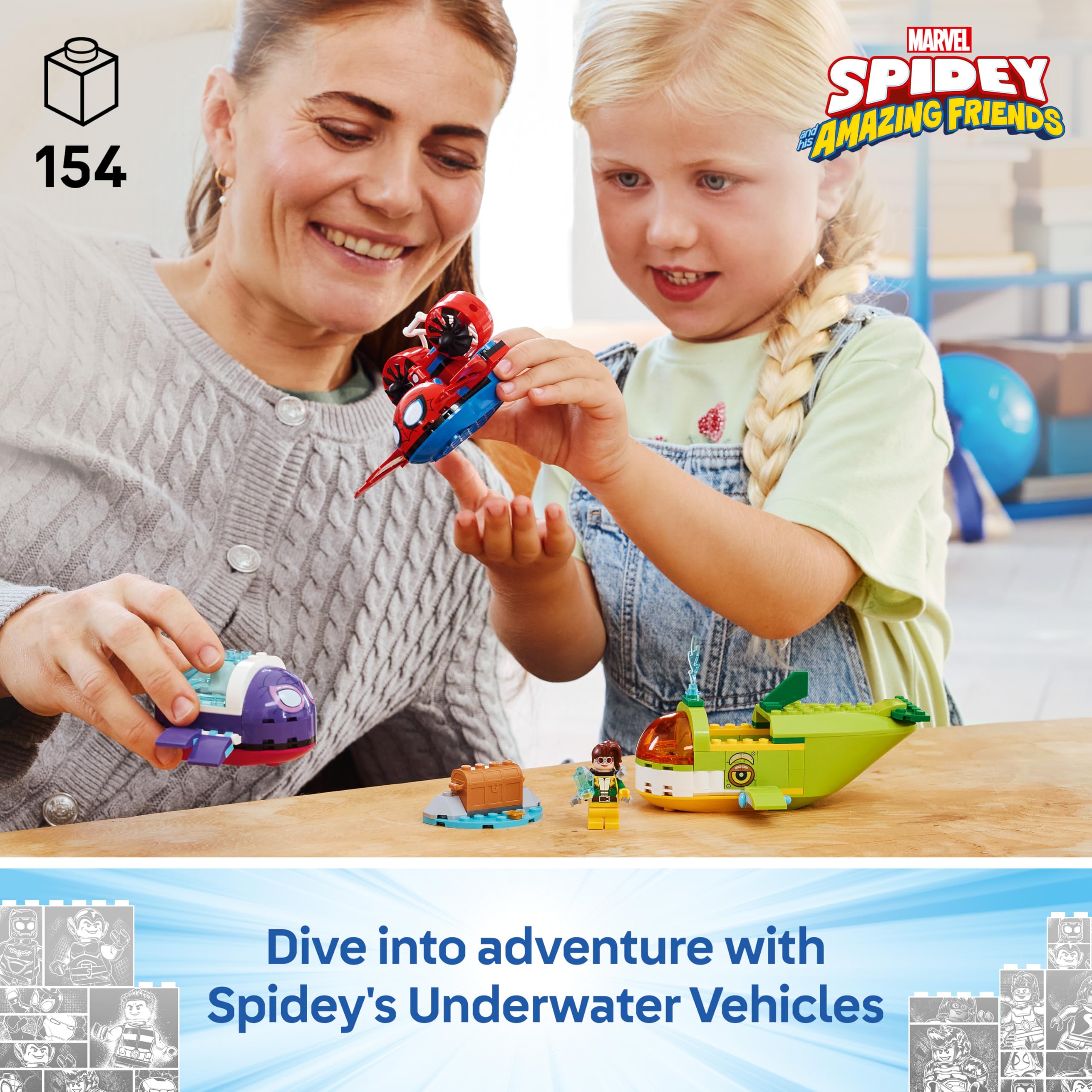 LEGO Marvel Spidey: Underwater Vehicles Building Set 11207 | Ages 4+ | 3 Submarines 3