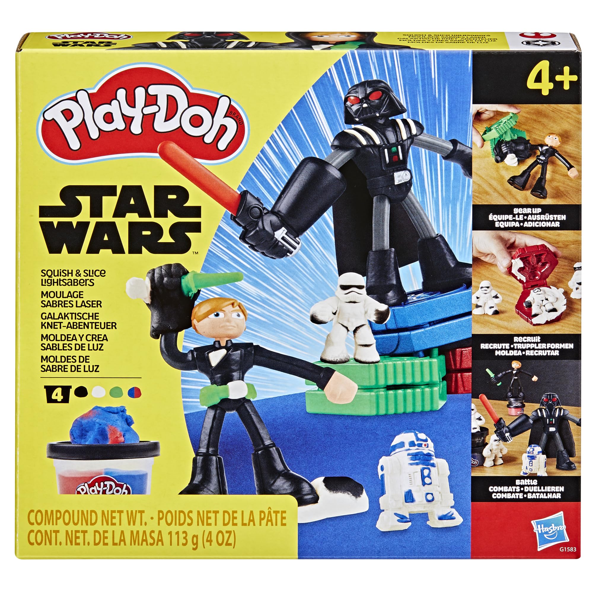 Play-Doh Star Wars Squish & Slice Lightsabers Action Figure Set | Ages 4+ | 2 Figures
