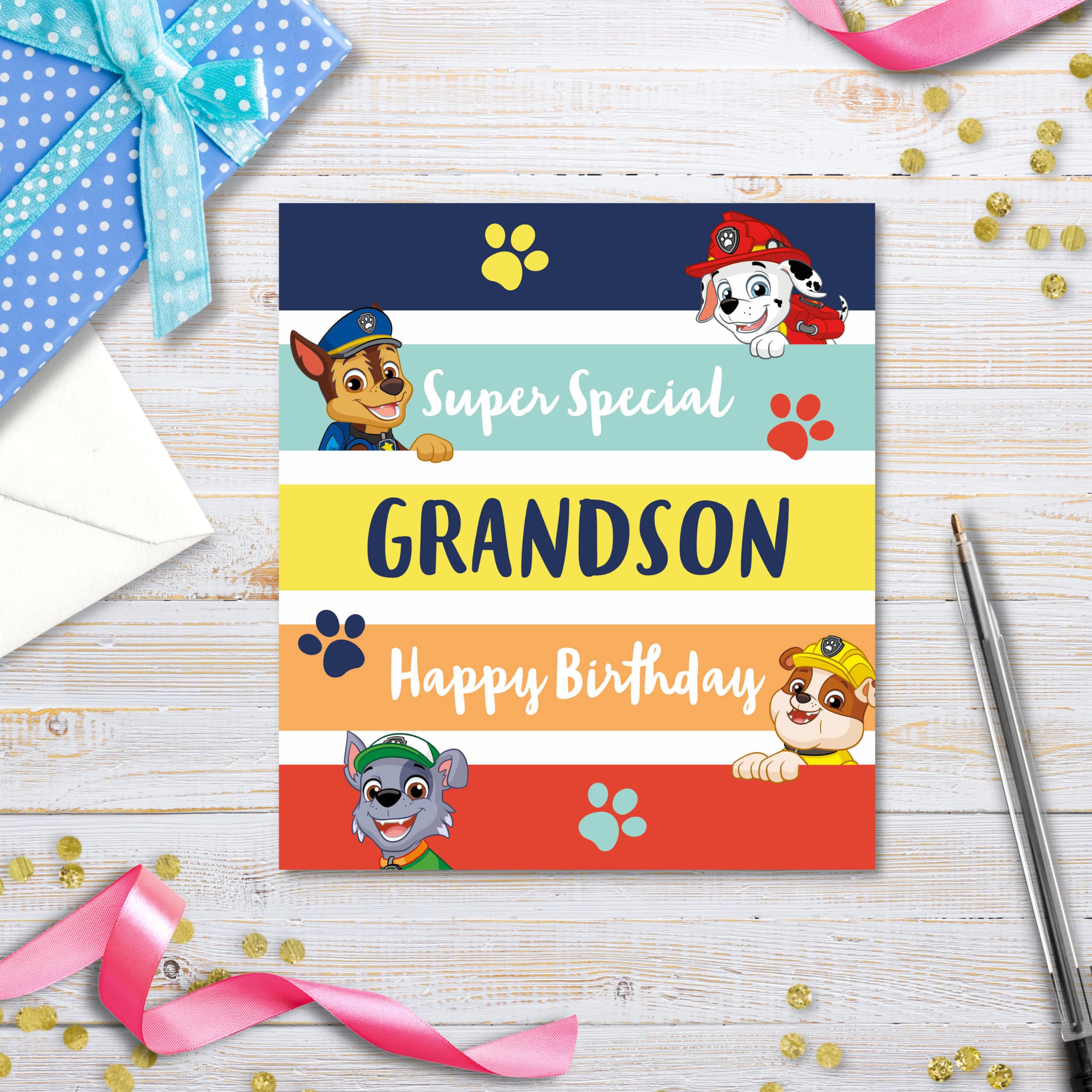 Danilo Promotions LTD Paw Patrol Grandson Birthday Card | 7 x 6 Inch | Parchment