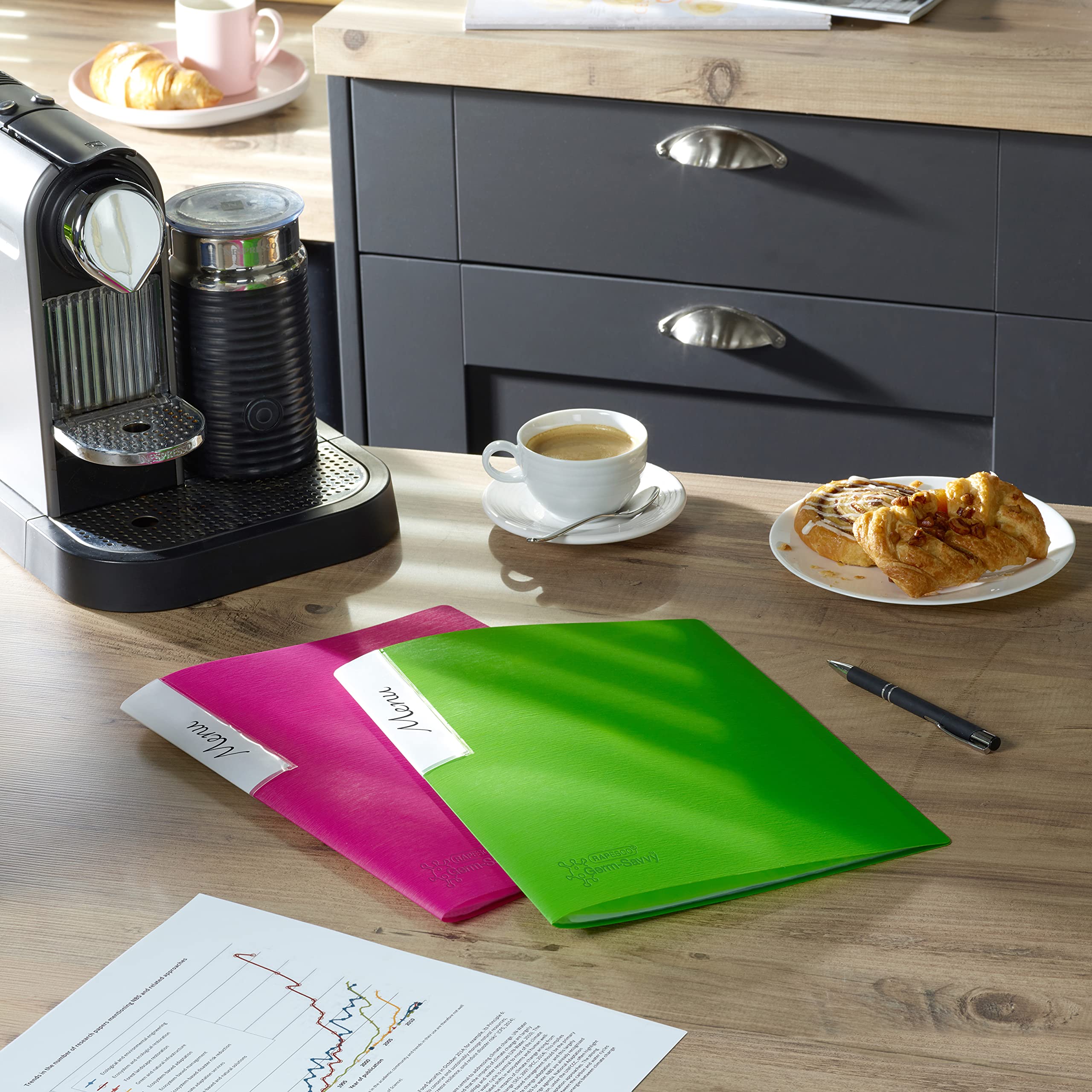 RAPESCO 1675 Presentation Folder - 40 Pockets, A4 Size, Blue | Antibacterial Protection | 100% Recycled PP 5
