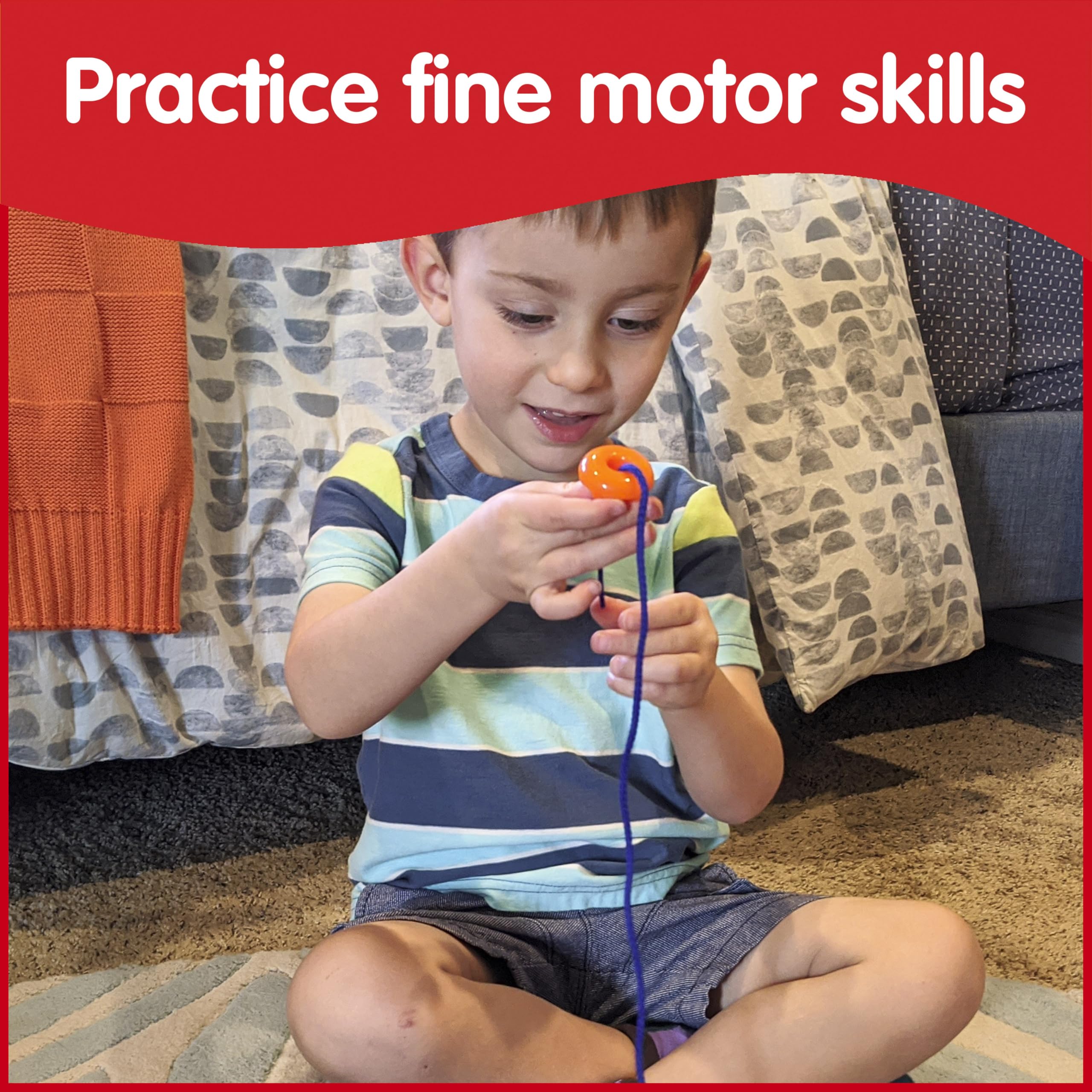 EDX Education Giant Geo Pegs and Board Set - Educational Sorting & Stacking Toy for Toddlers 9