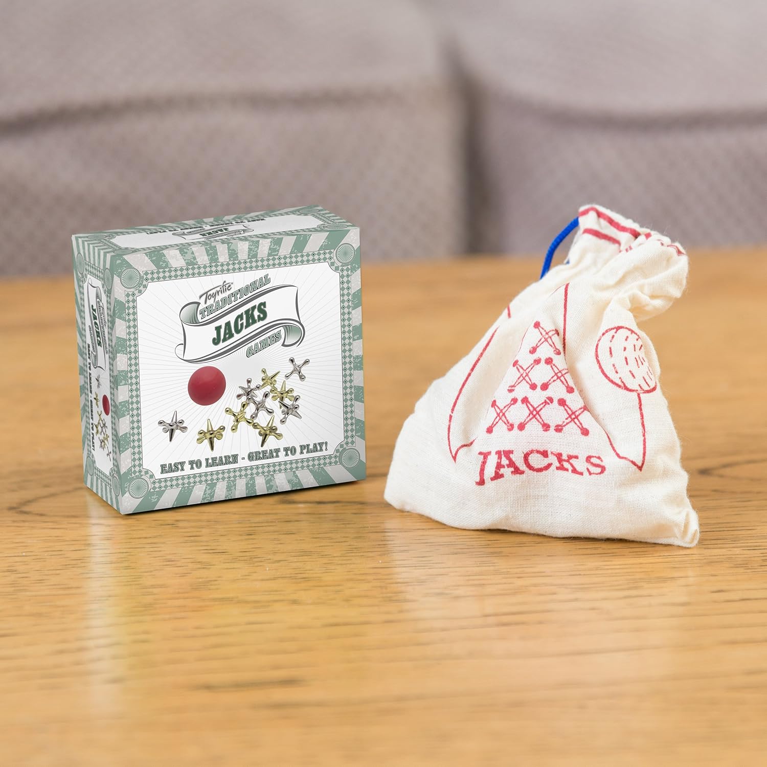 Toyrific Jacks Classic Metal Game Set with 9 Pieces and Ball 4