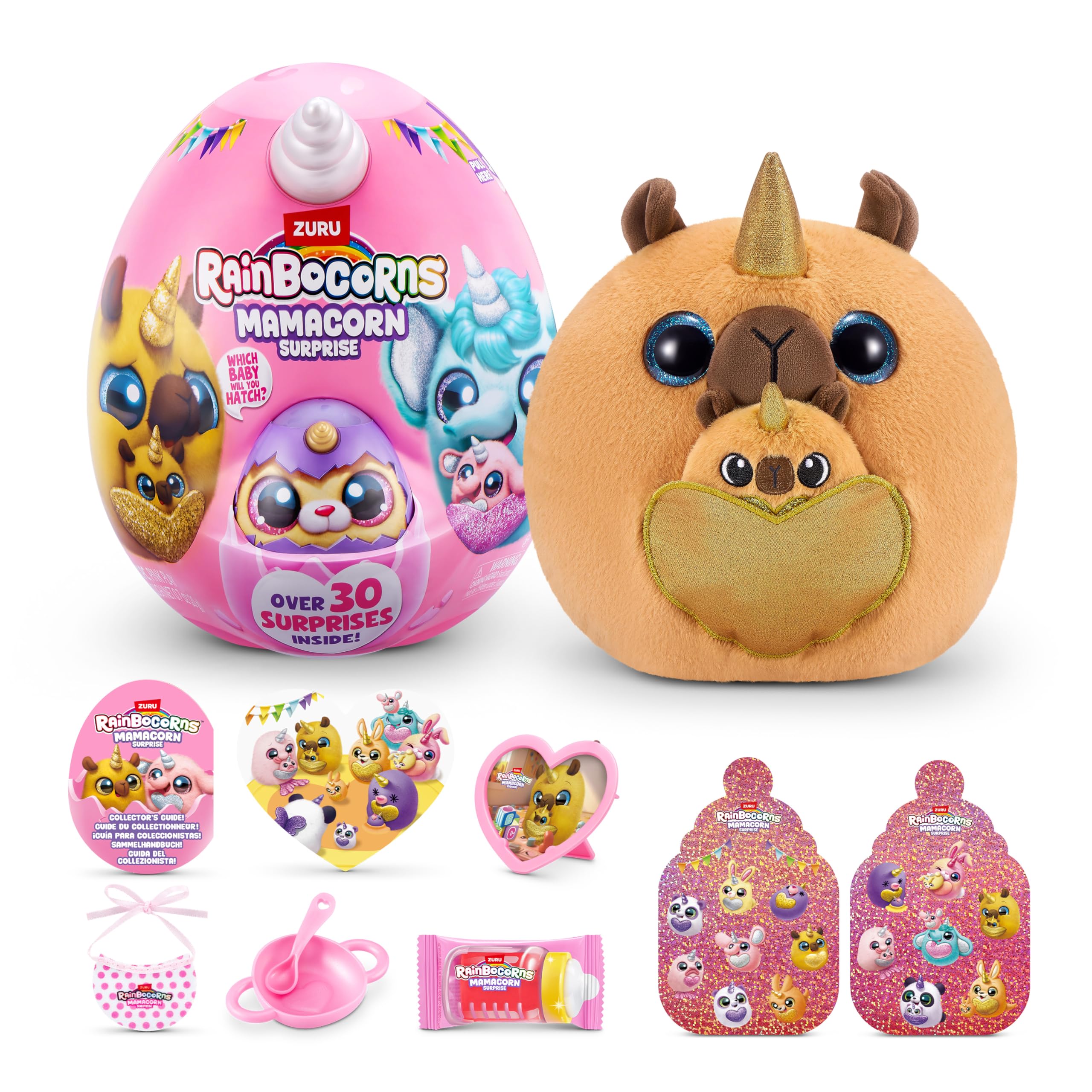 Rainbocorns Mamacorn Surprise by ZURU - Collectible Plush Toy with 30+ Surprises for Girls 3+ 1