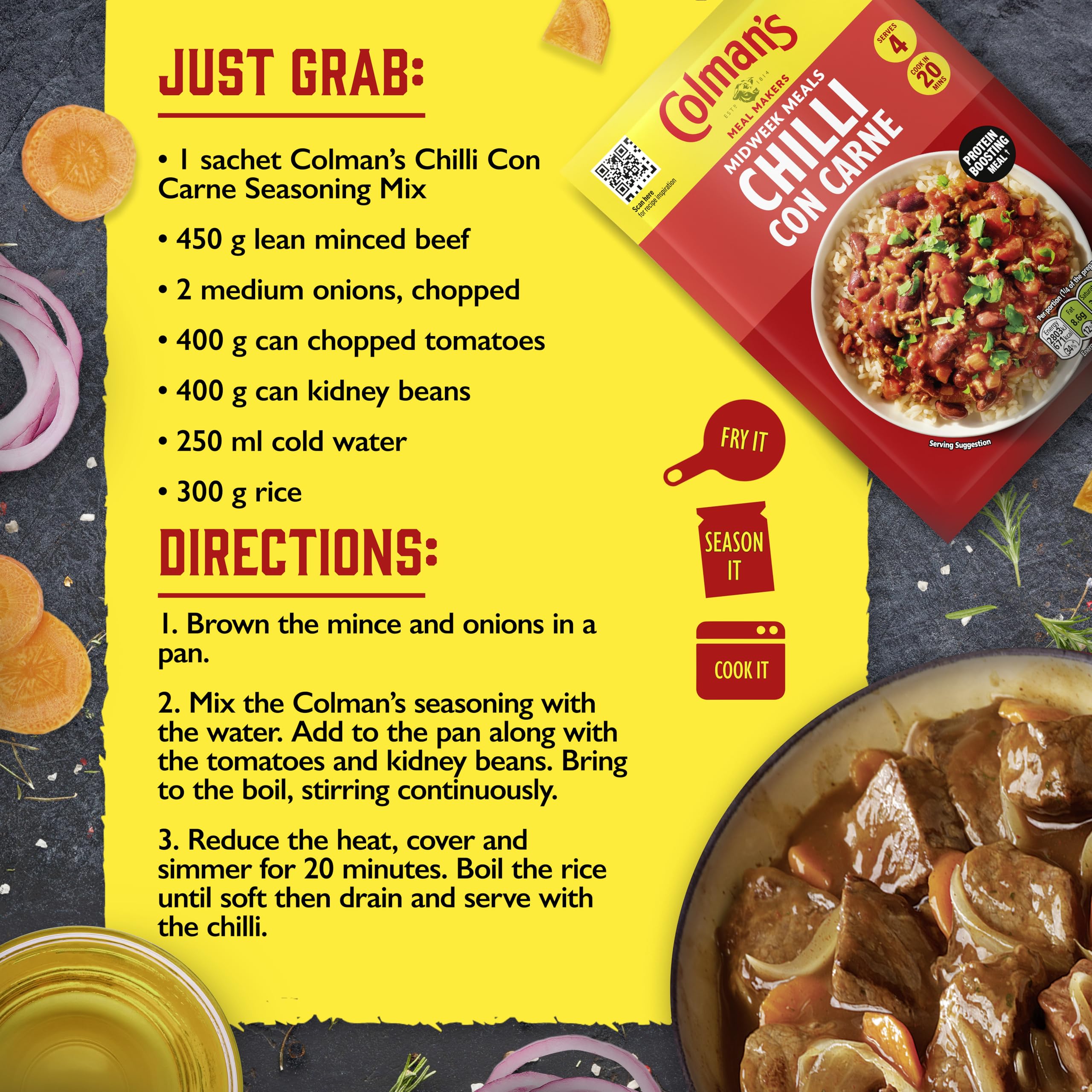 Colman's Chilli Con Carne Meal Maker Mix with Herbs & Spices - 50g 7