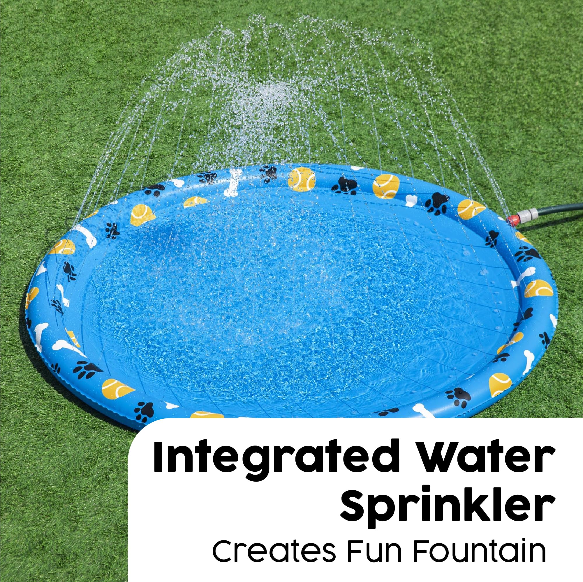 Bestway Dog Splash Pad Sprinkler Mat - Non-Slip Cooling Fun | Durable PVC | 60x240x240mm 4